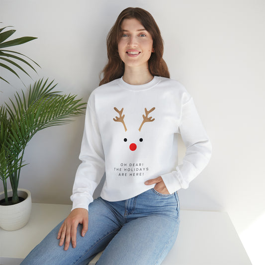 Unisex Oh Dear The Holidays Are Here Reindeer Sweatshirt