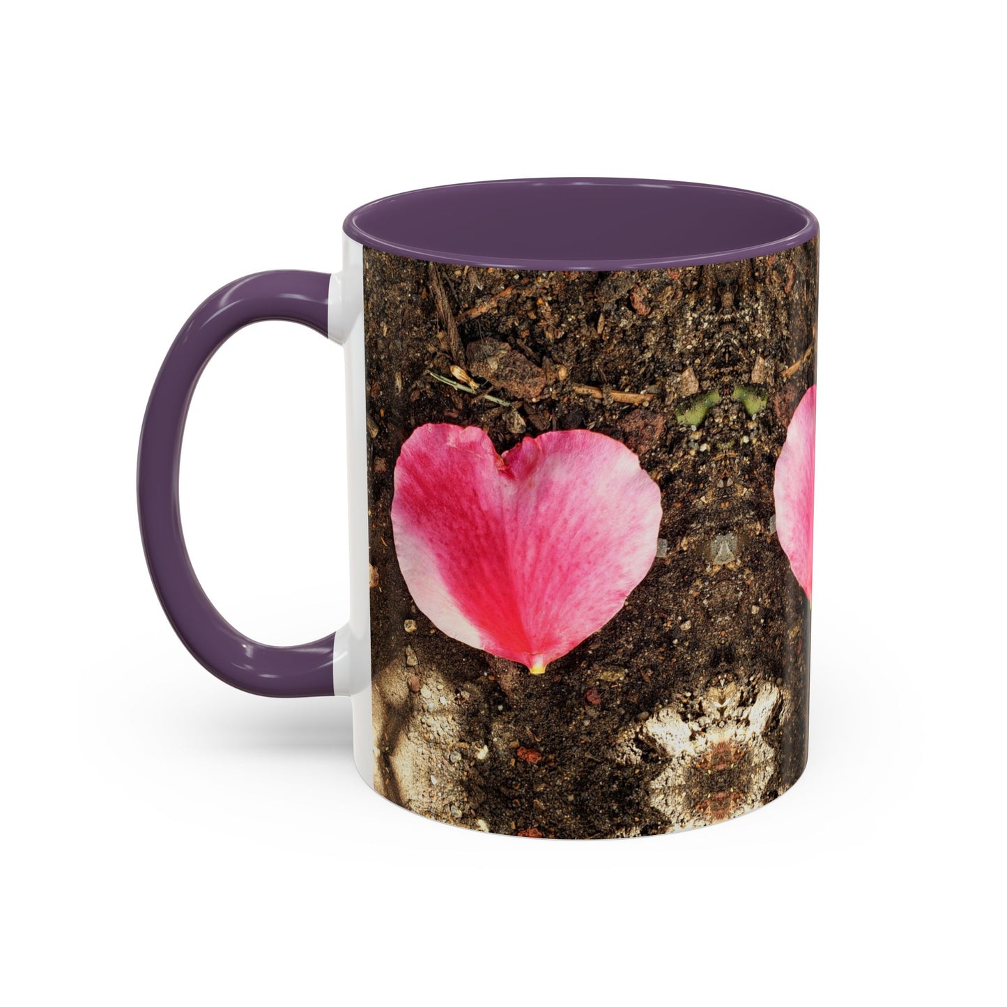 11oz/15oz Garden Themed Double Delight Heart Shaped Rose Petal Coffee Mug