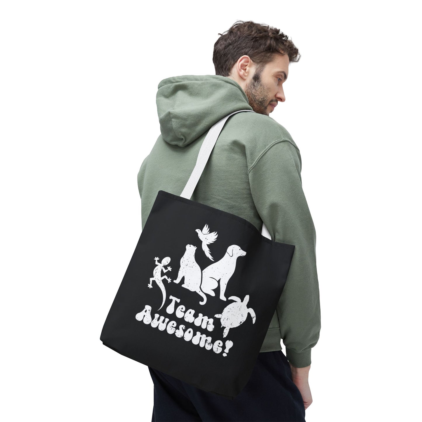 Unisex Animal Lover Lizard Cat Bird Dog Turtle Team Awesome Tote Bag