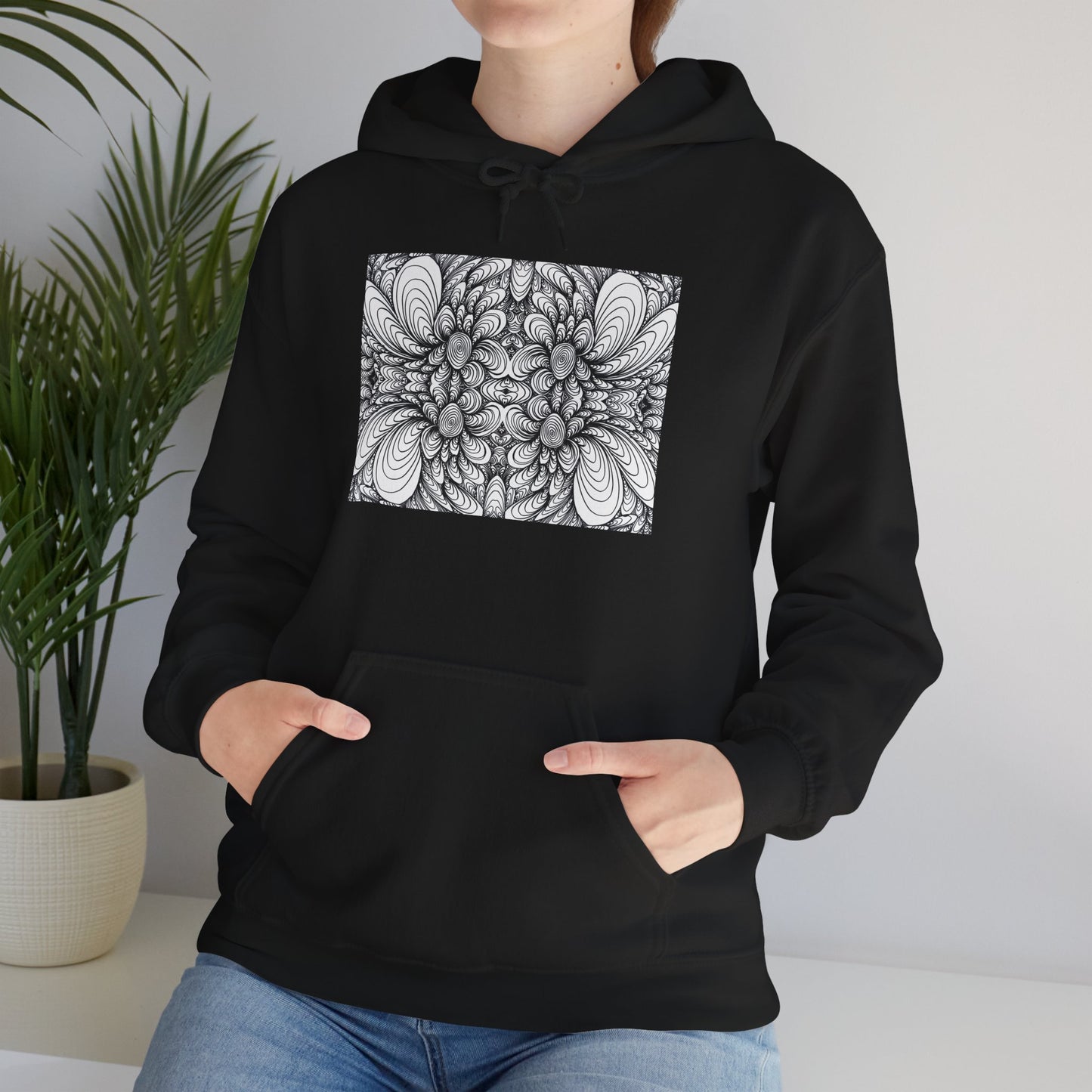 Unisex Heavy Blend™ Original Minimalist Healing Line Art Hooded Sweatshirt - Blooms