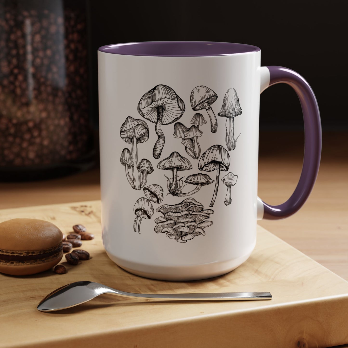 11oz/15oz  Mushroom Lover Fungi Print Toadstool Coffee Mug