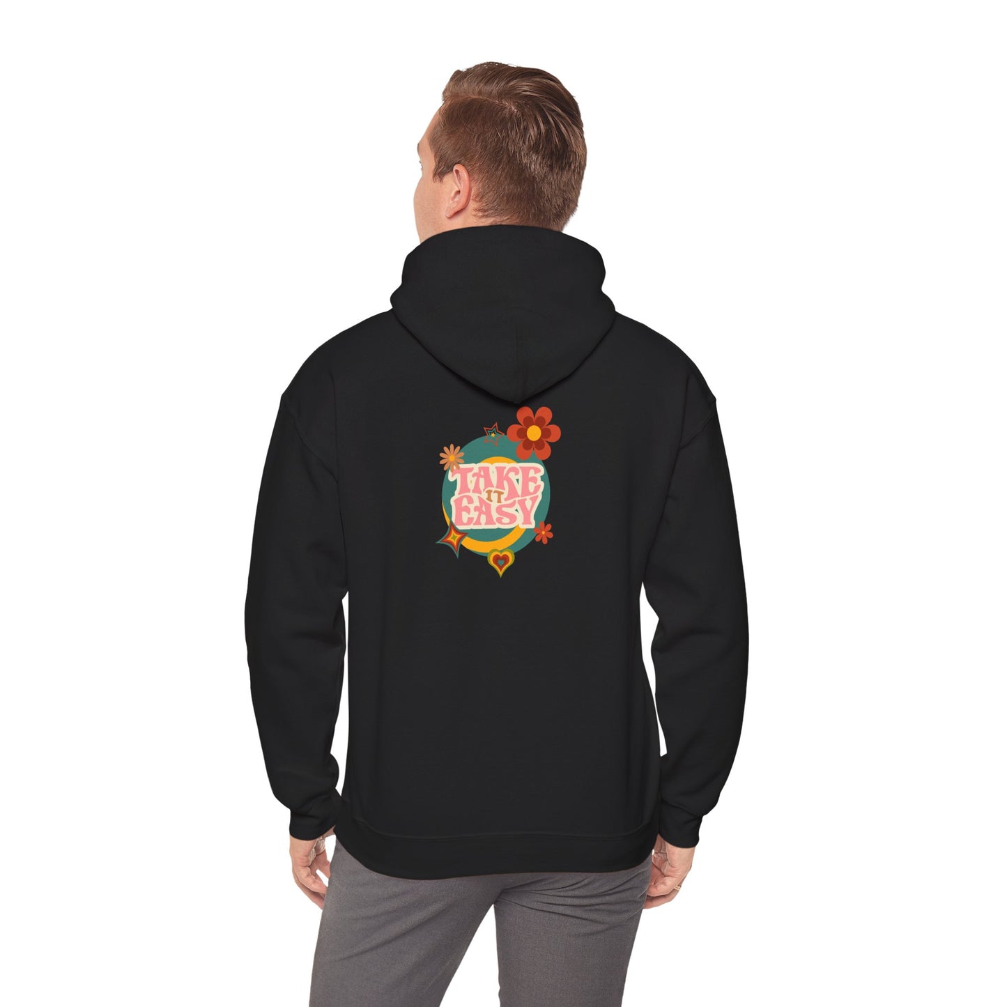 Unisex Heavy Blend™ Retro Vibes Take It Easy Hooded Sweatshirt