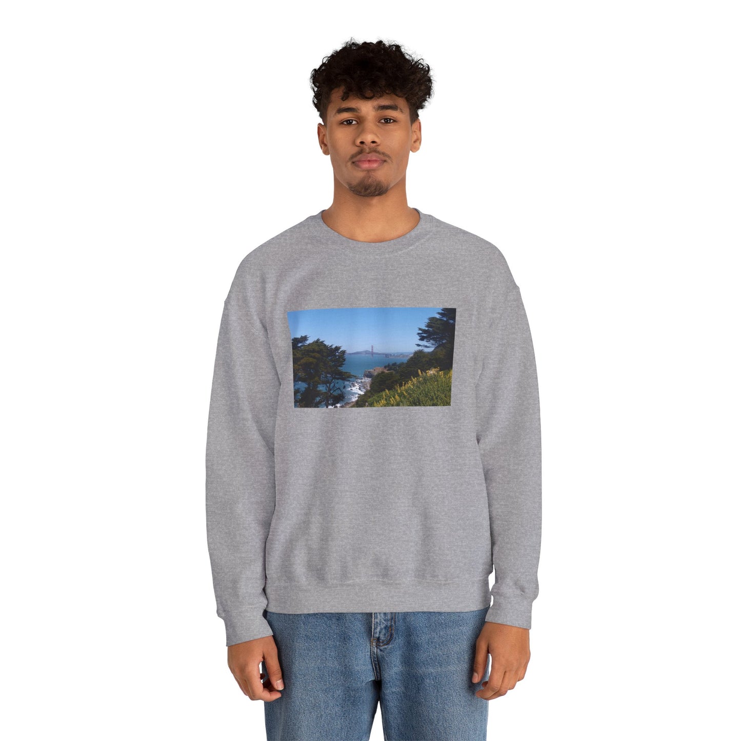 Unisex Travel Sweater, Scenic Lookout, El Camino Del Mar, San Francisco, California, Golden Gate Bridge, Vista, Ocean Views, Beautiful Blue