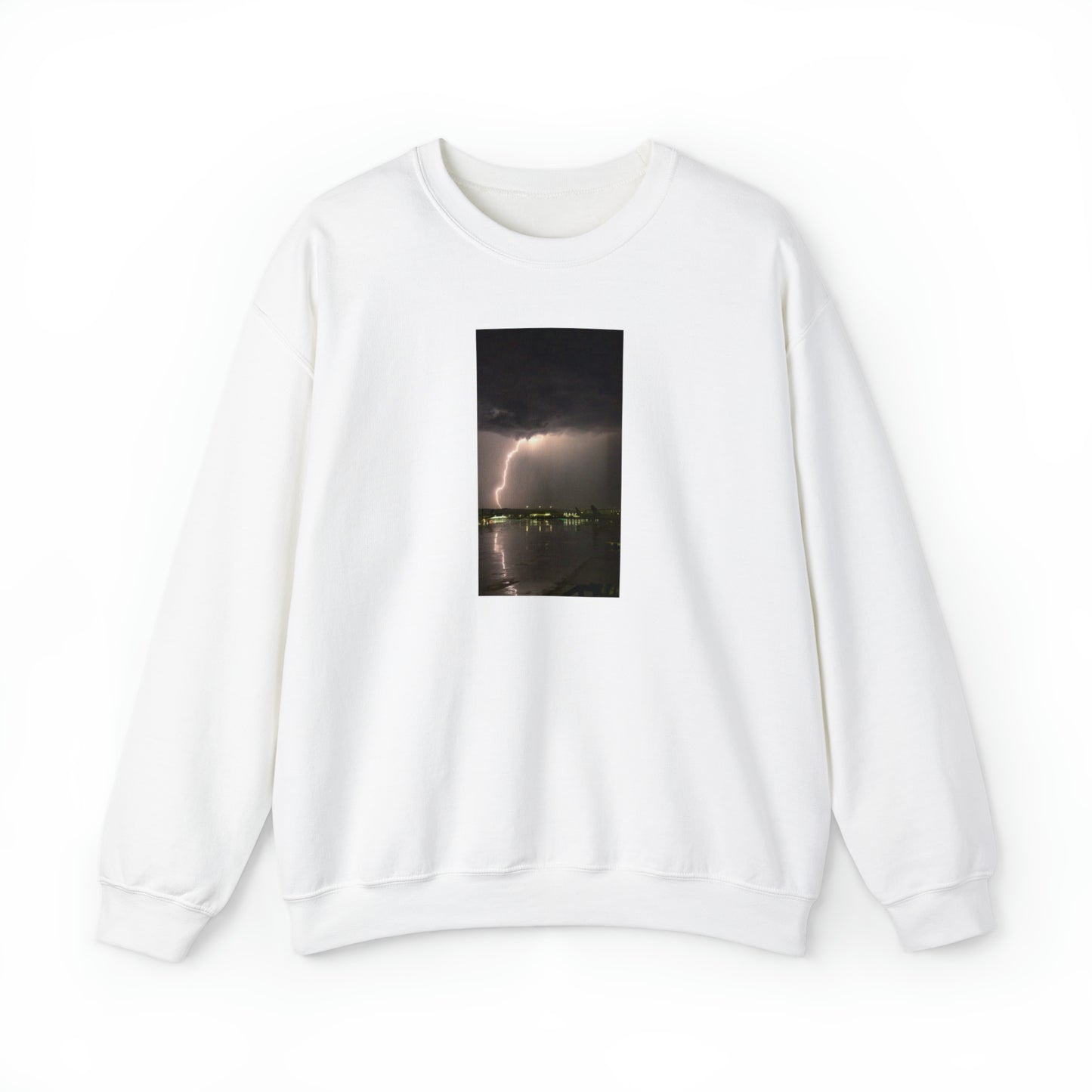 Unisex Lightning Bolt Sweatshirt Print, Caught Outside in The Rain