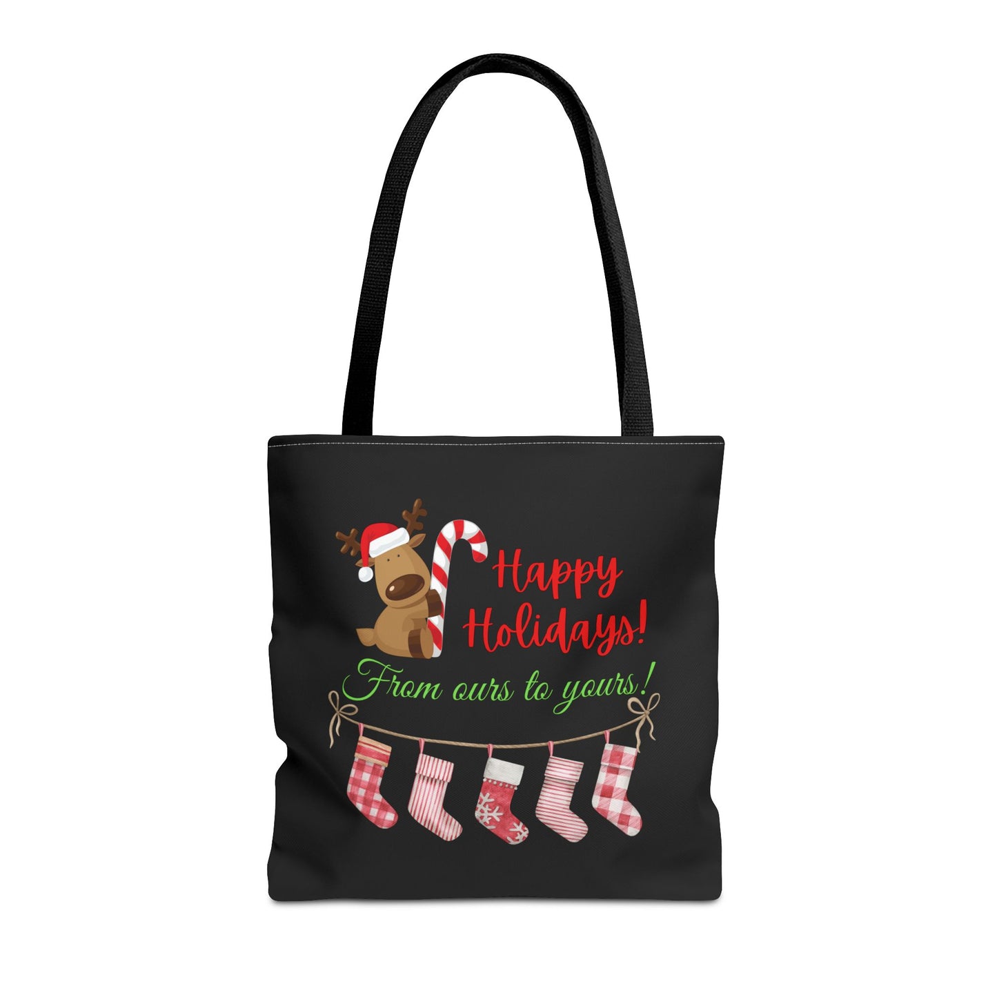 Unisex Happy Holidays From Ours To Yours Christmas Stockings and Dog Tote Bag