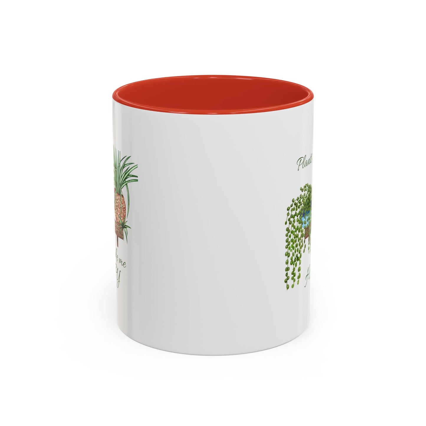 11oz Garden Themed Plants Make Me Happy Two Tone Coffee Mug