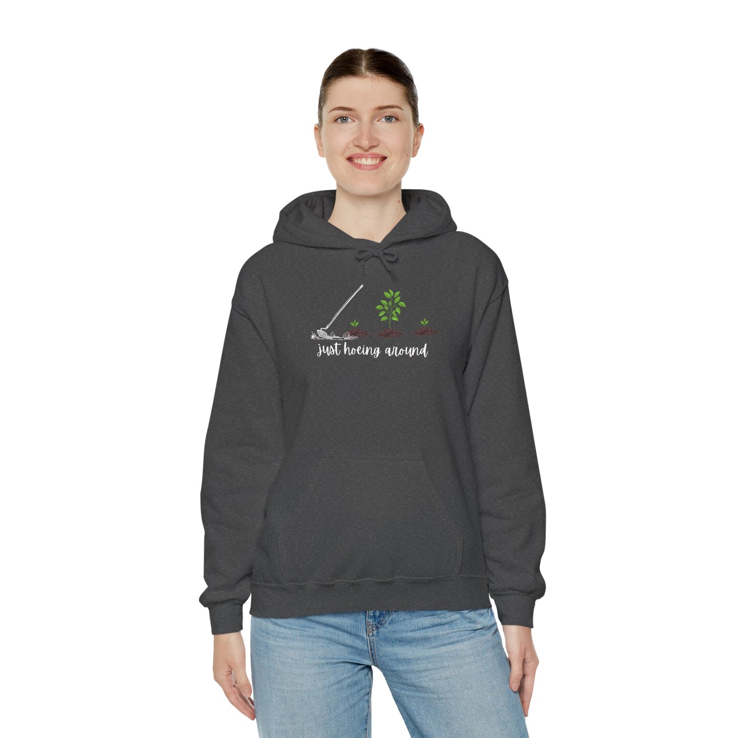 Unisex Heavy Blend™ Just Hoeing Around Gardening Hooded Sweatshirt