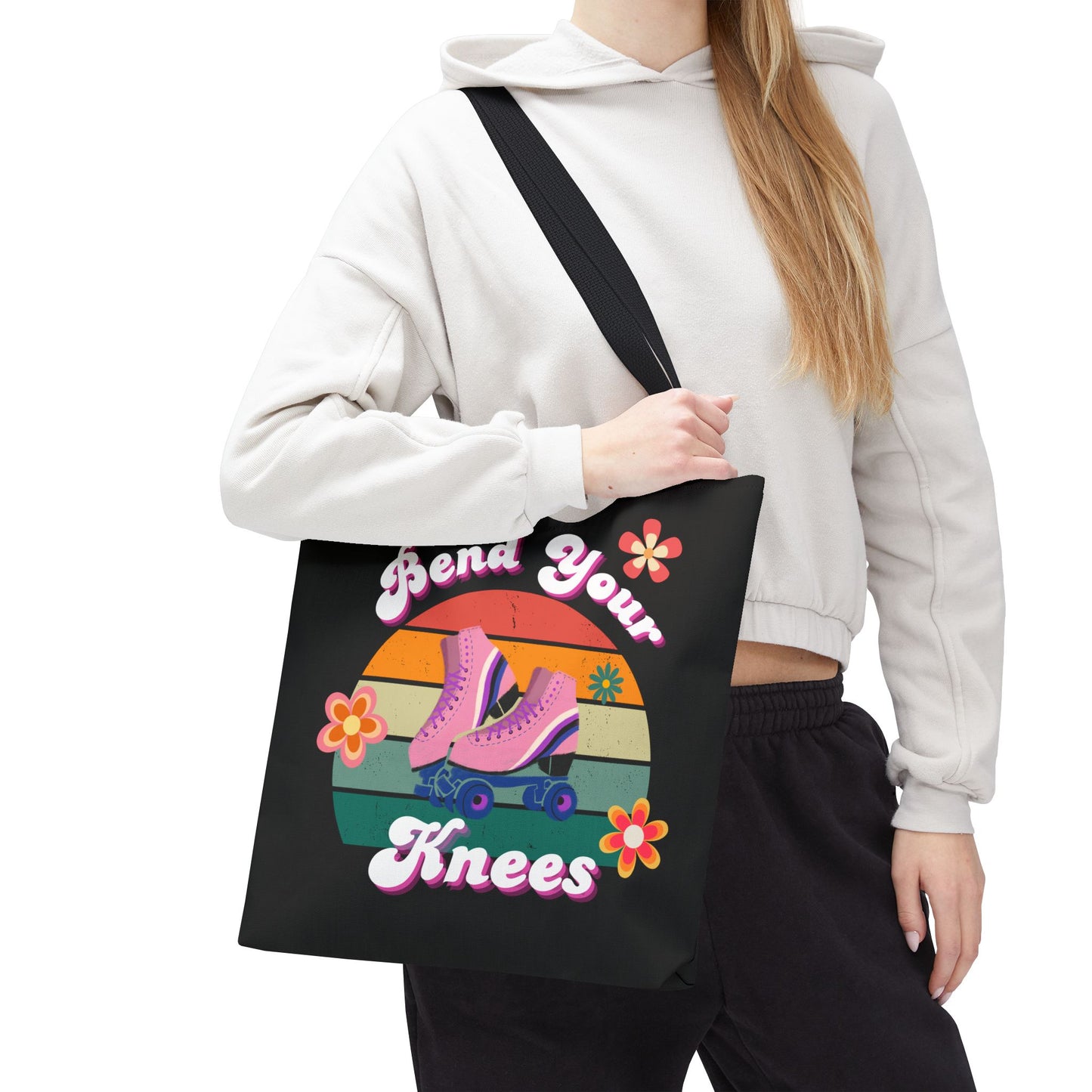 Unisex Retro Vibes Bend Your Knees Skate Day Tote Bag