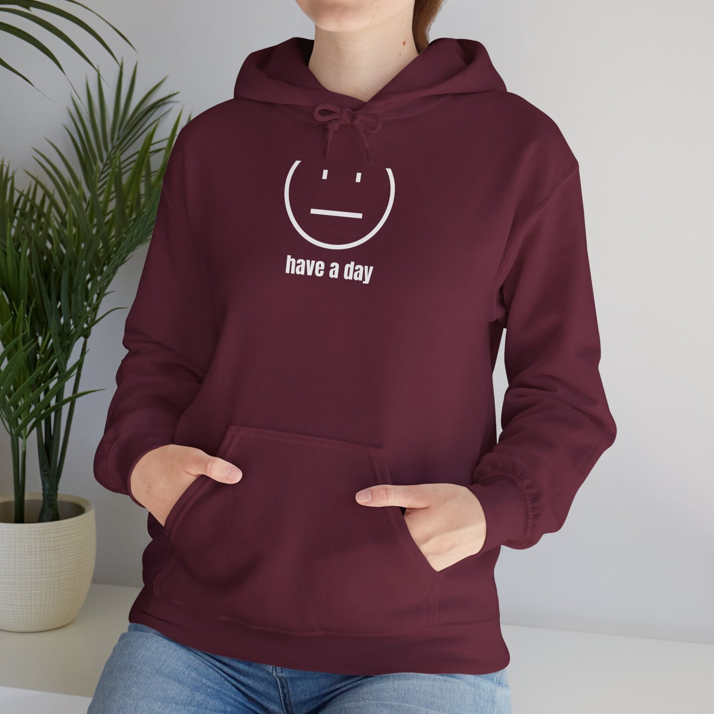 Unisex Heavy Blend™ Straight Face Have A Day Hooded Sweatshirt