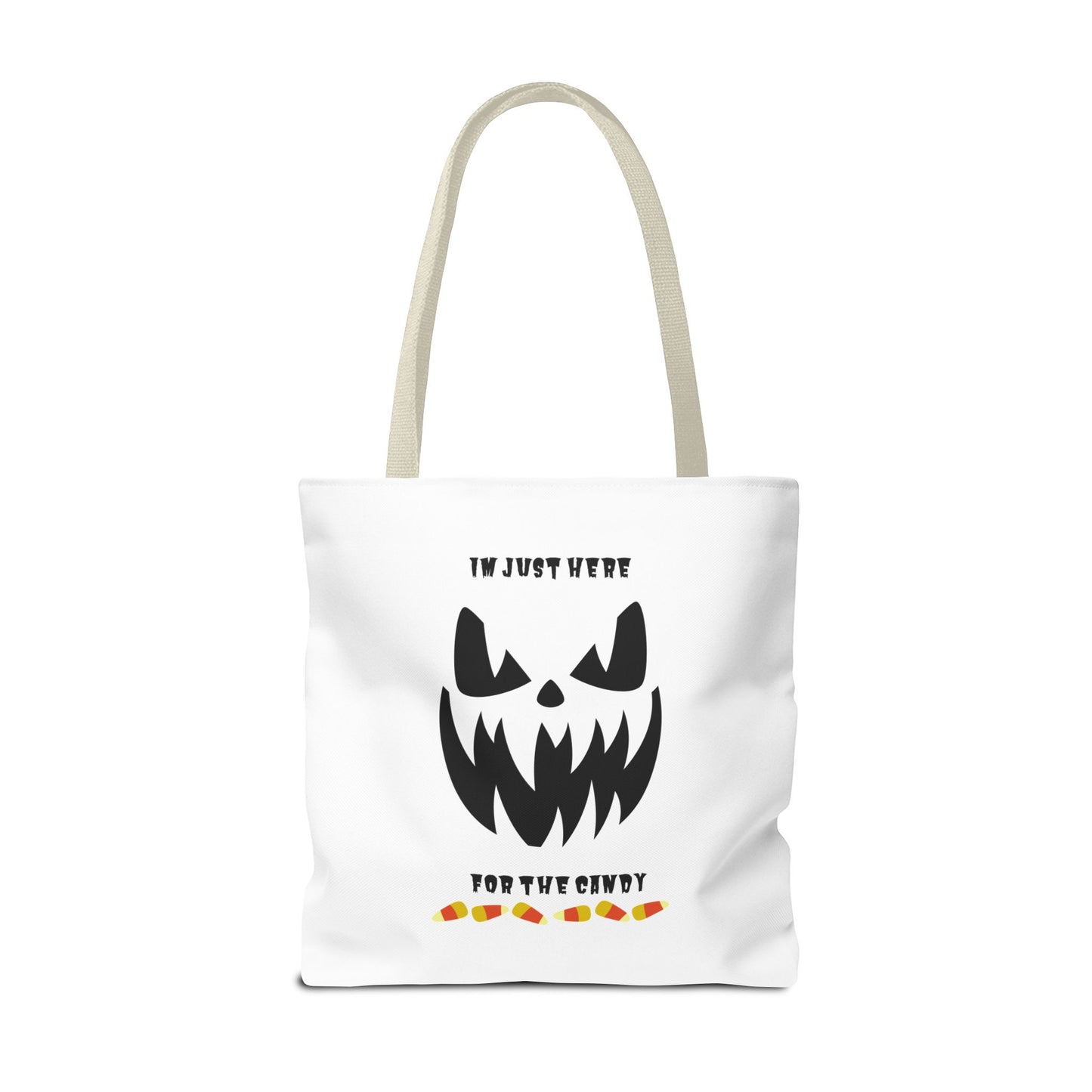 Halloween Candy Corn Scary Face Tote Spooky Season Trick or Treating Candy Bag Reusable Lunch Tote