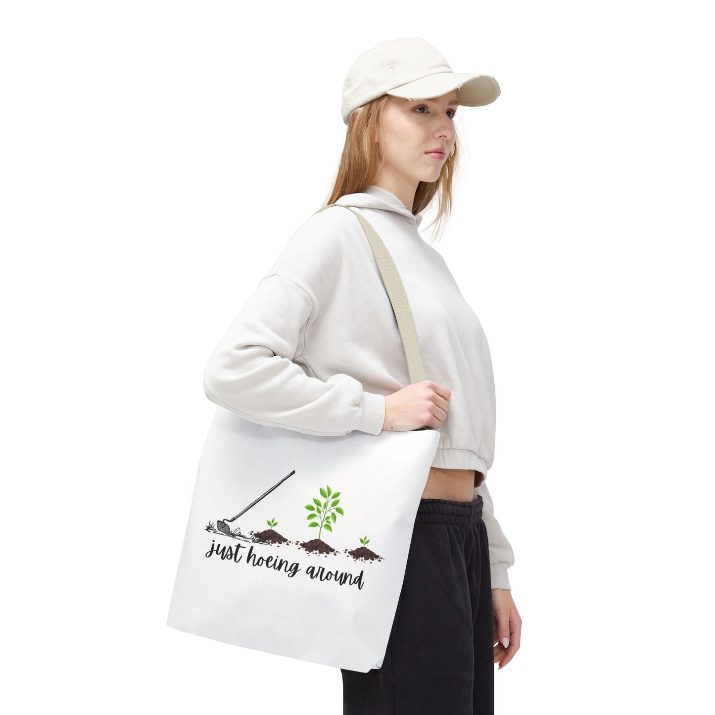 Unisex Just Hoeing Around Gardening Themed All Over Print Tote Bag
