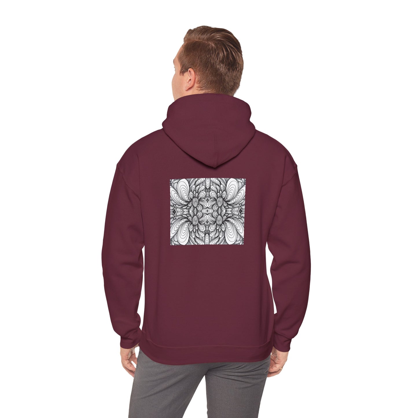 Unisex Heavy Blend™ Original Minimalist Healing Line Art Hooded Sweatshirt - Blooms