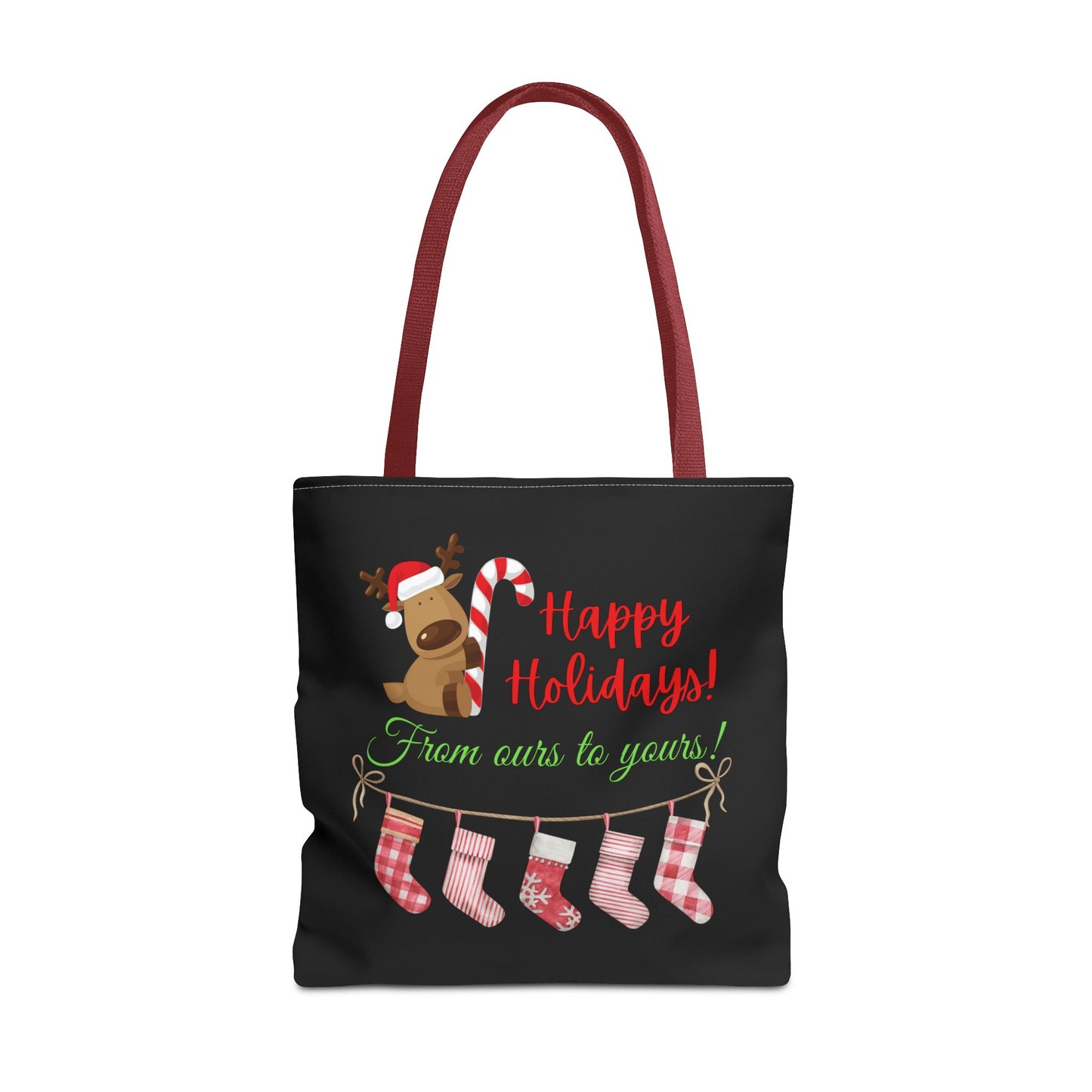 Unisex Happy Holidays From Ours To Yours Christmas Stockings and Dog Tote Bag