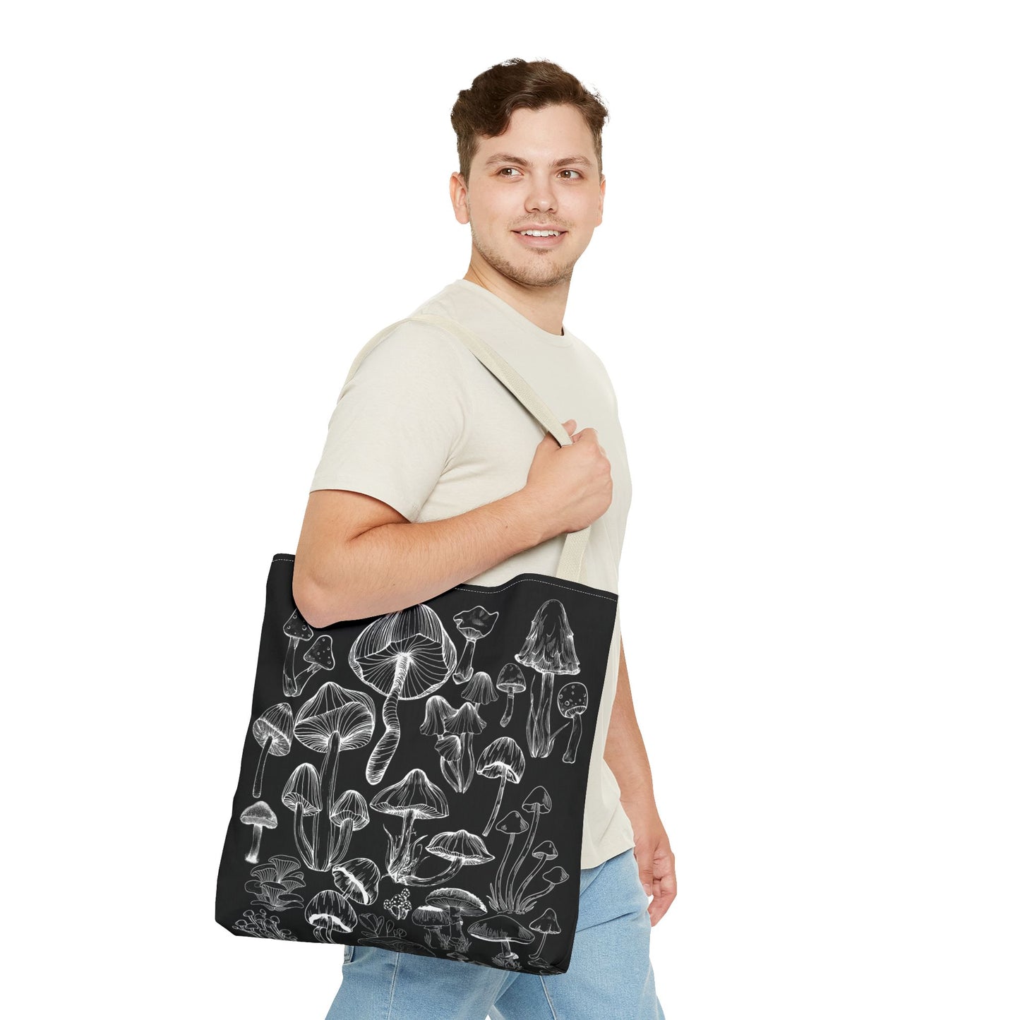 Unisex Mushroom Lover Fungi Print Toadstool Mycology Tote Bag