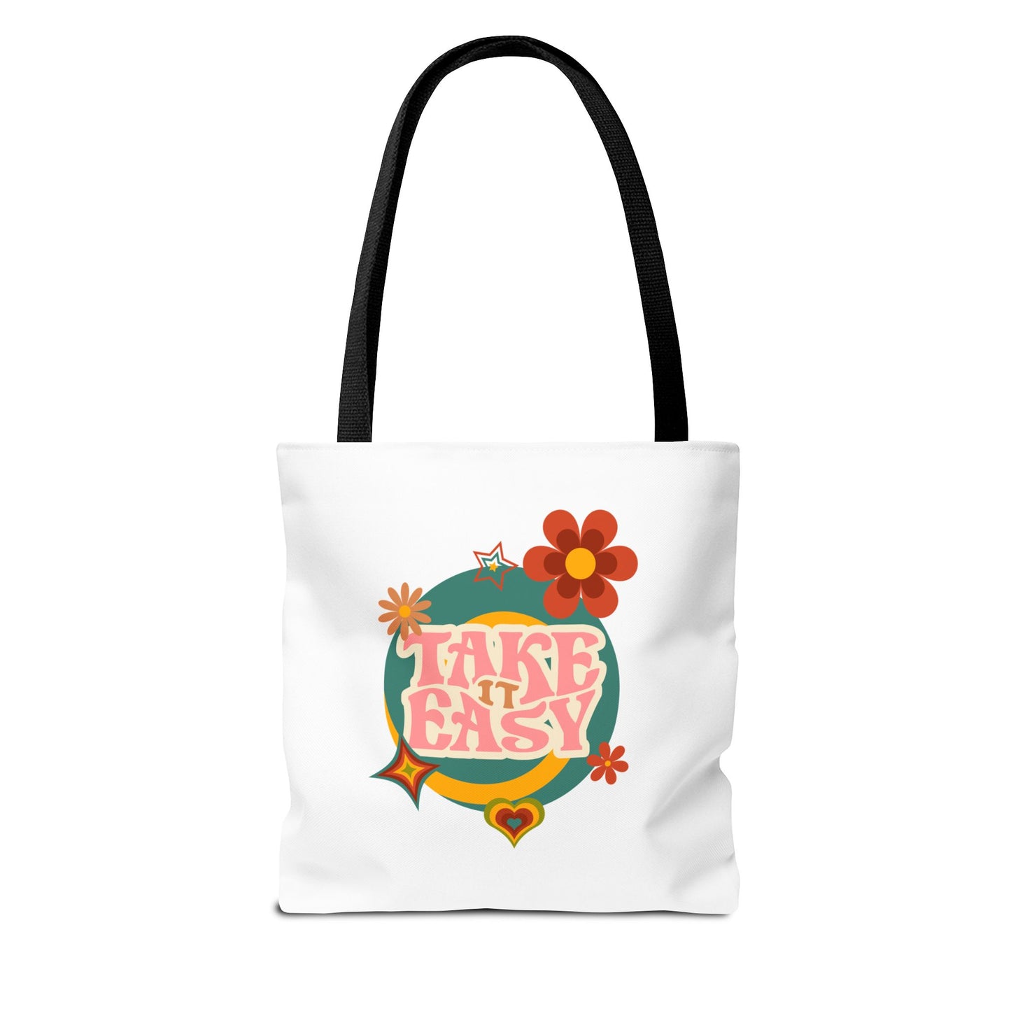 Unisex Retro Vibes Take It Easy Reusable Grocery Tote Bag