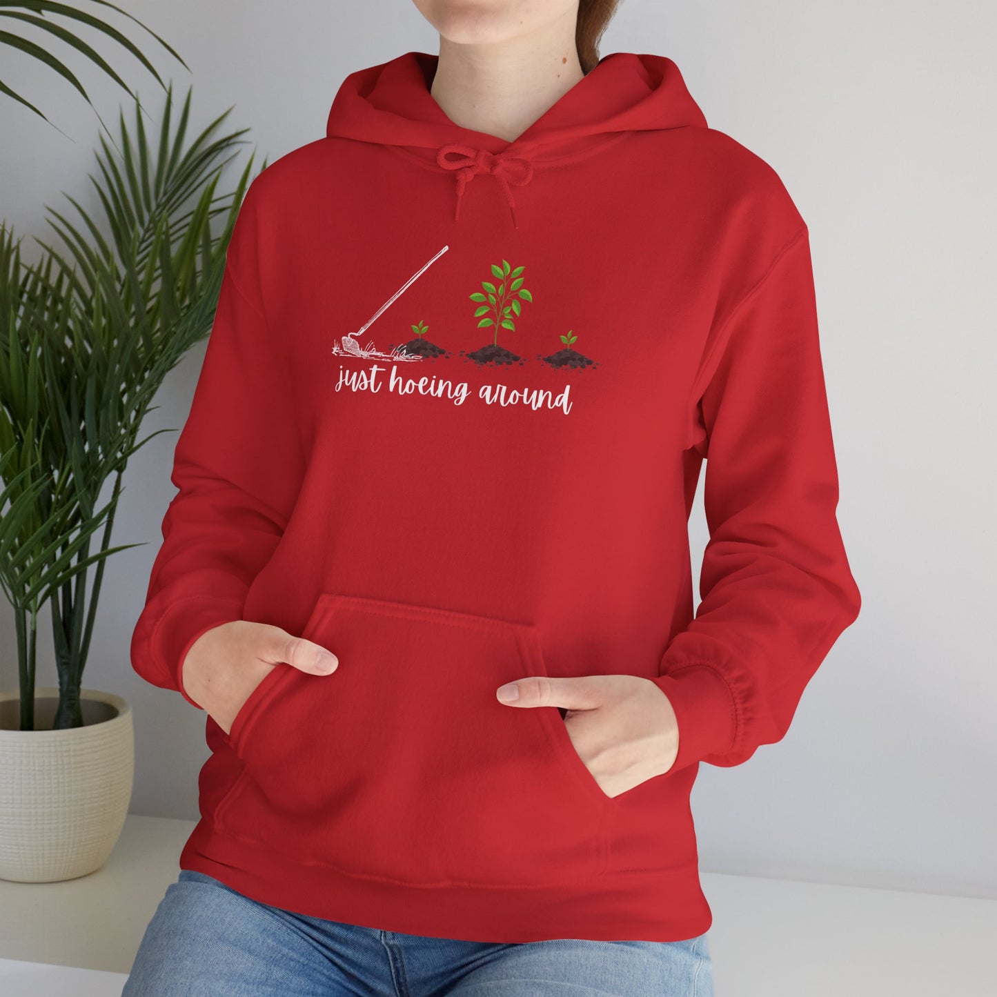 Unisex Heavy Blend™ Just Hoeing Around Gardening Hooded Sweatshirt
