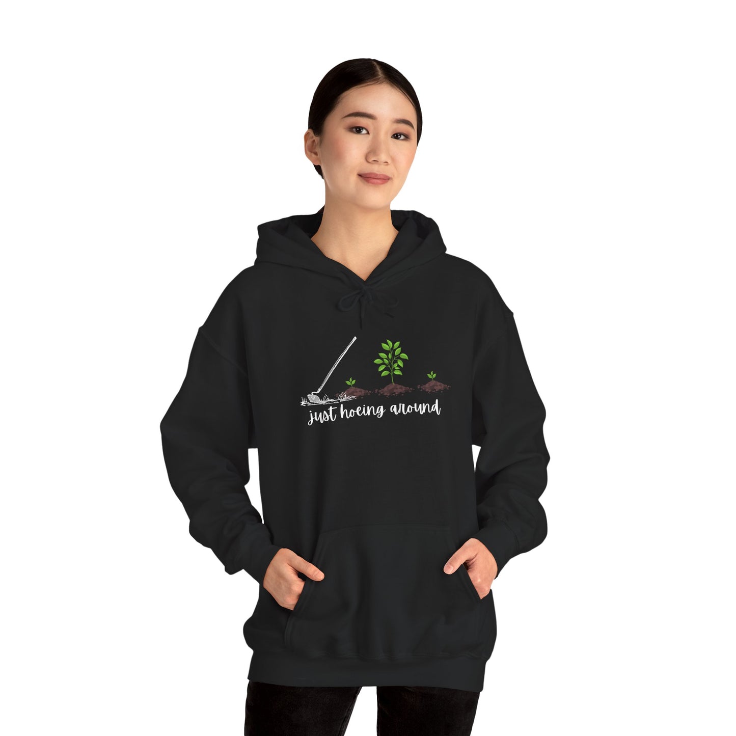Unisex Heavy Blend™ Just Hoeing Around Gardening Hooded Sweatshirt