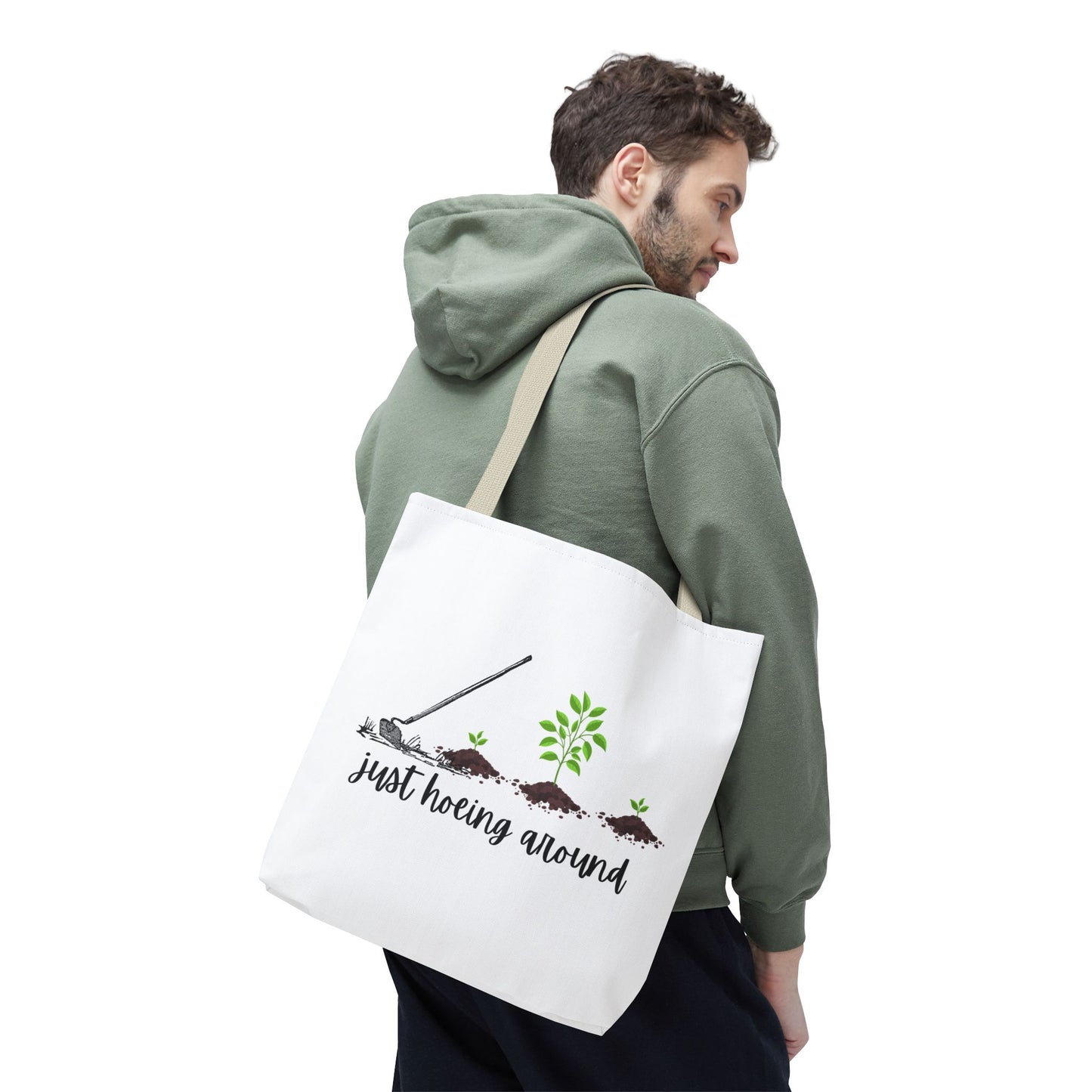 Unisex Just Hoeing Around Gardening Themed All Over Print Tote Bag