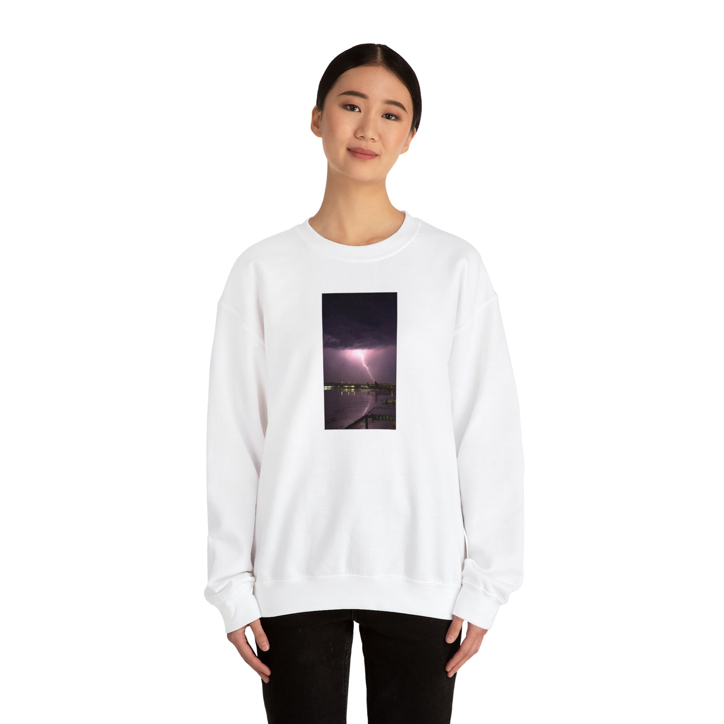 Unisex Lightning Bolt Printed Sweatshirt Caught Out in The Rain