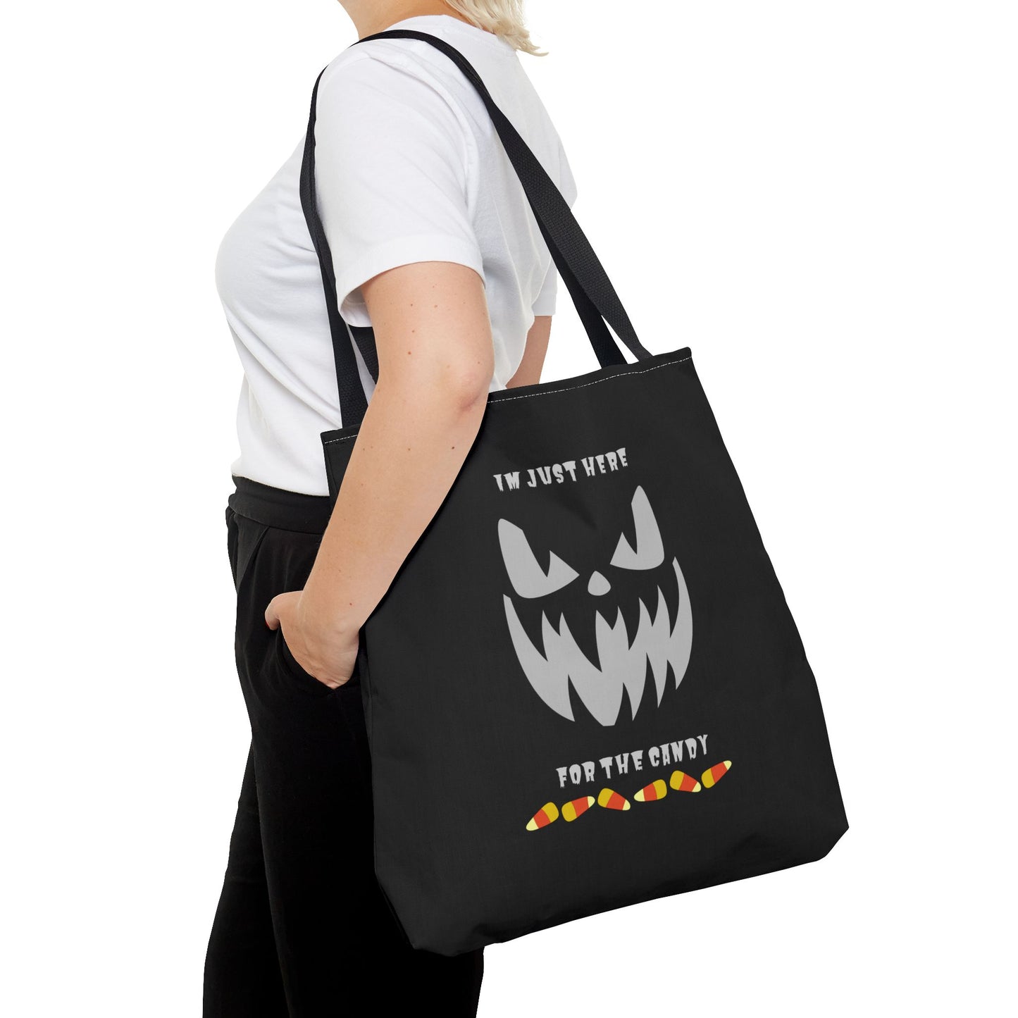 Halloween Candy Corn Scary Face Gift Spooky Season Trick or Treating Fall Candy Bag Reusable Lunch Bag