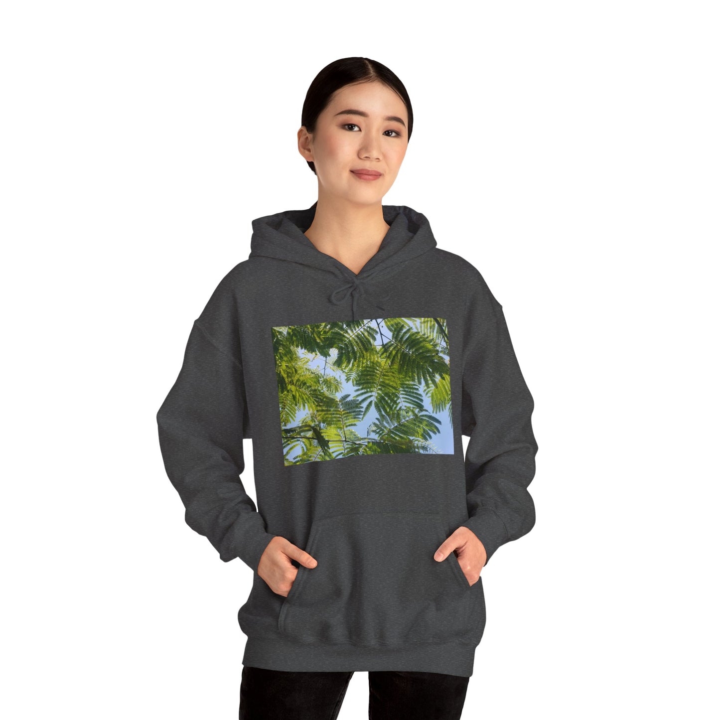 Unisex Heavy Blend™ Original Print Silk Canopy Crewneck Hooded Sweatshirt