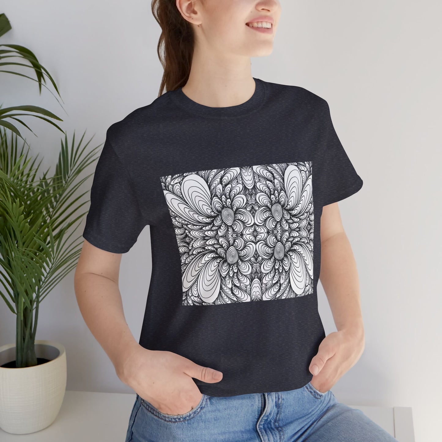 Unisex Original Line Art T-Shirt -Blooms