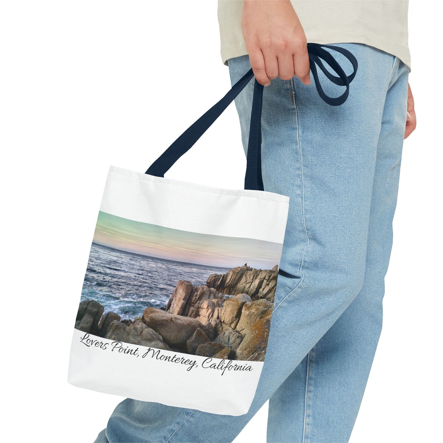 Unisex Travel Tote Bag Monterey California Scenic View Lovers Point Bay Area Keepsake Tote Bag Ocean View Nature Inspired Travel Gift Idea