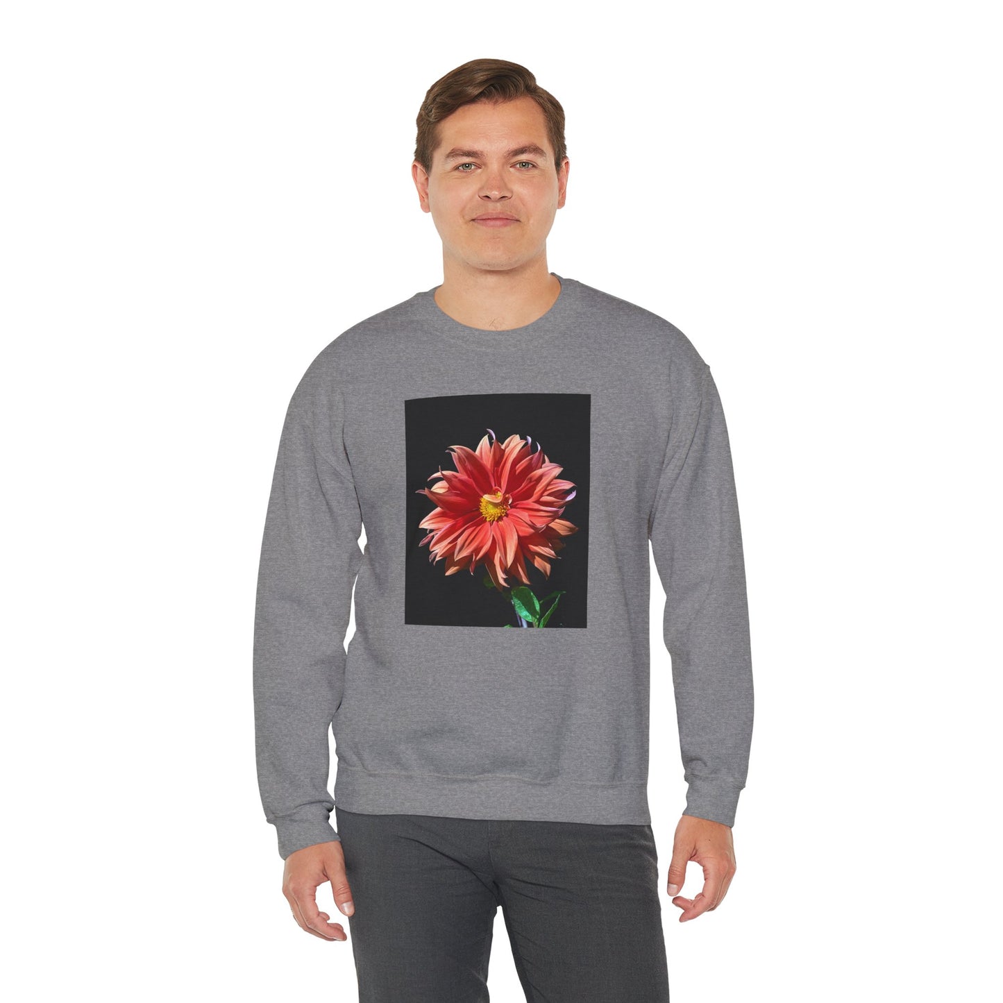 Unisex Heavy Blend™ Crewneck Dahlia Flower Sweatshirt