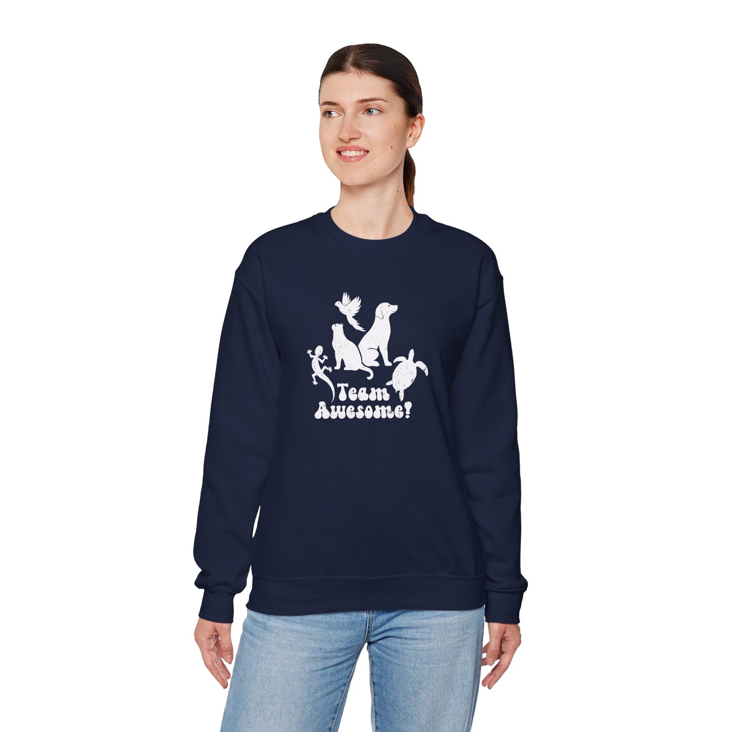 Unisex Animal Lover Lizard Cat Bird Dog Turtle Team Awesome Sweatshirt