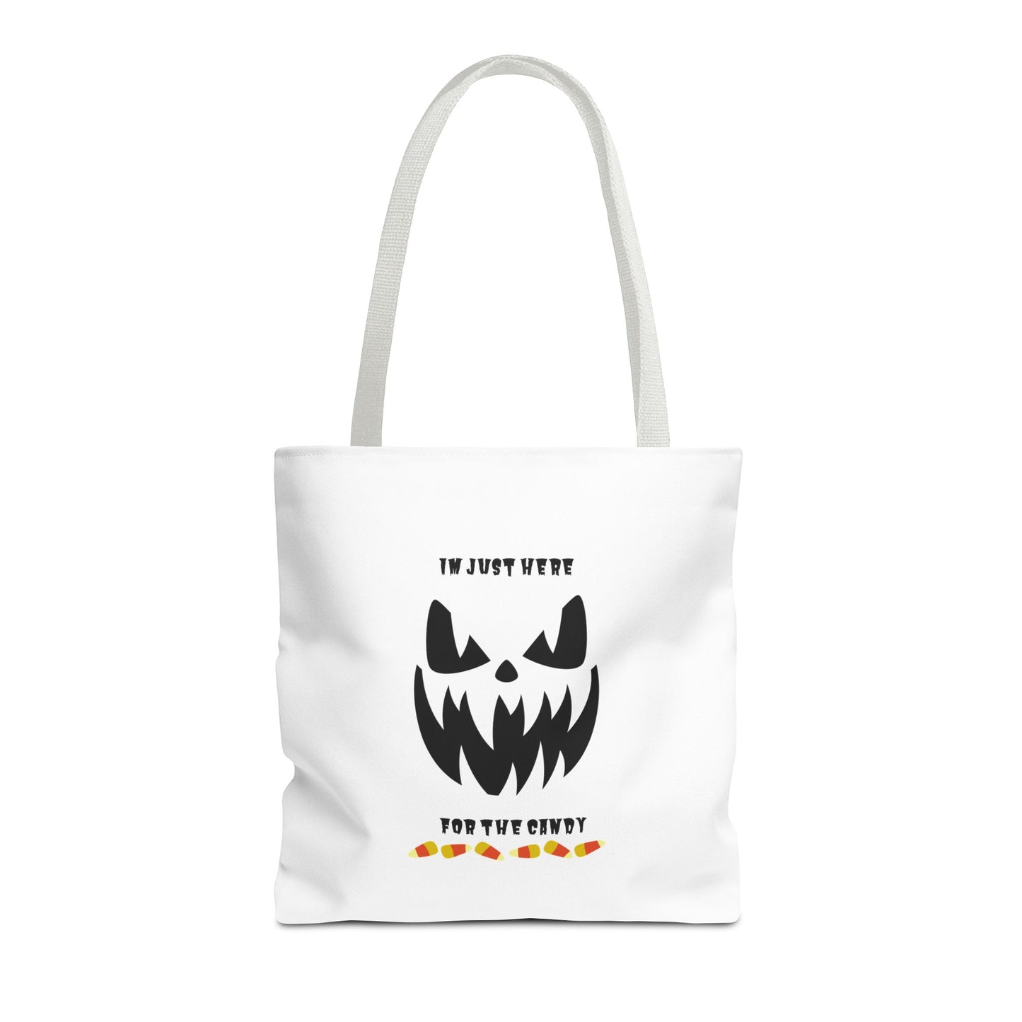 Halloween Candy Corn Scary Face Tote Spooky Season Trick or Treating Candy Bag Reusable Lunch Tote