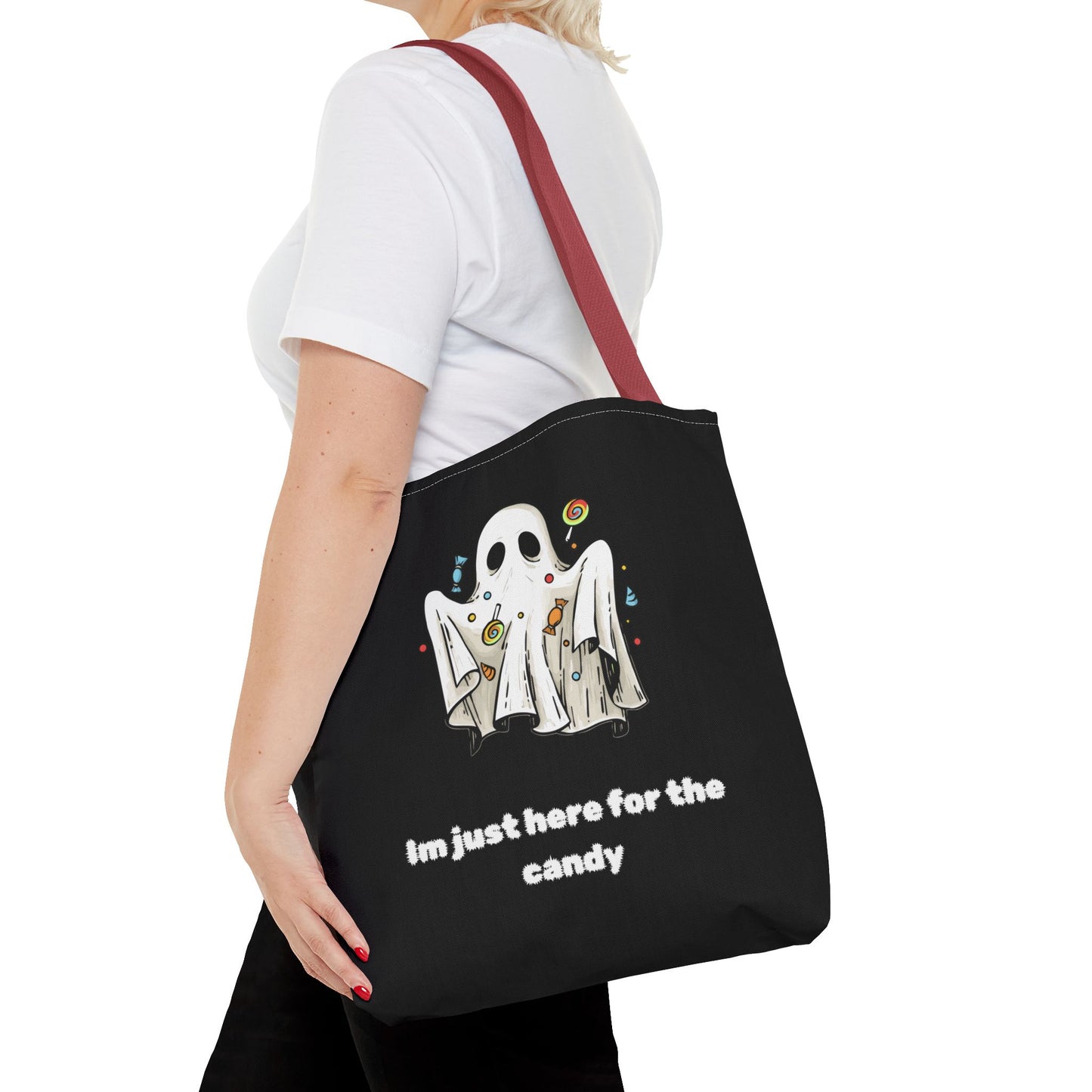 Cute Ghost Halloween Lover Spooky Season Trick or Treating Candy Bag Fall Themed Reusable Lunch Tote