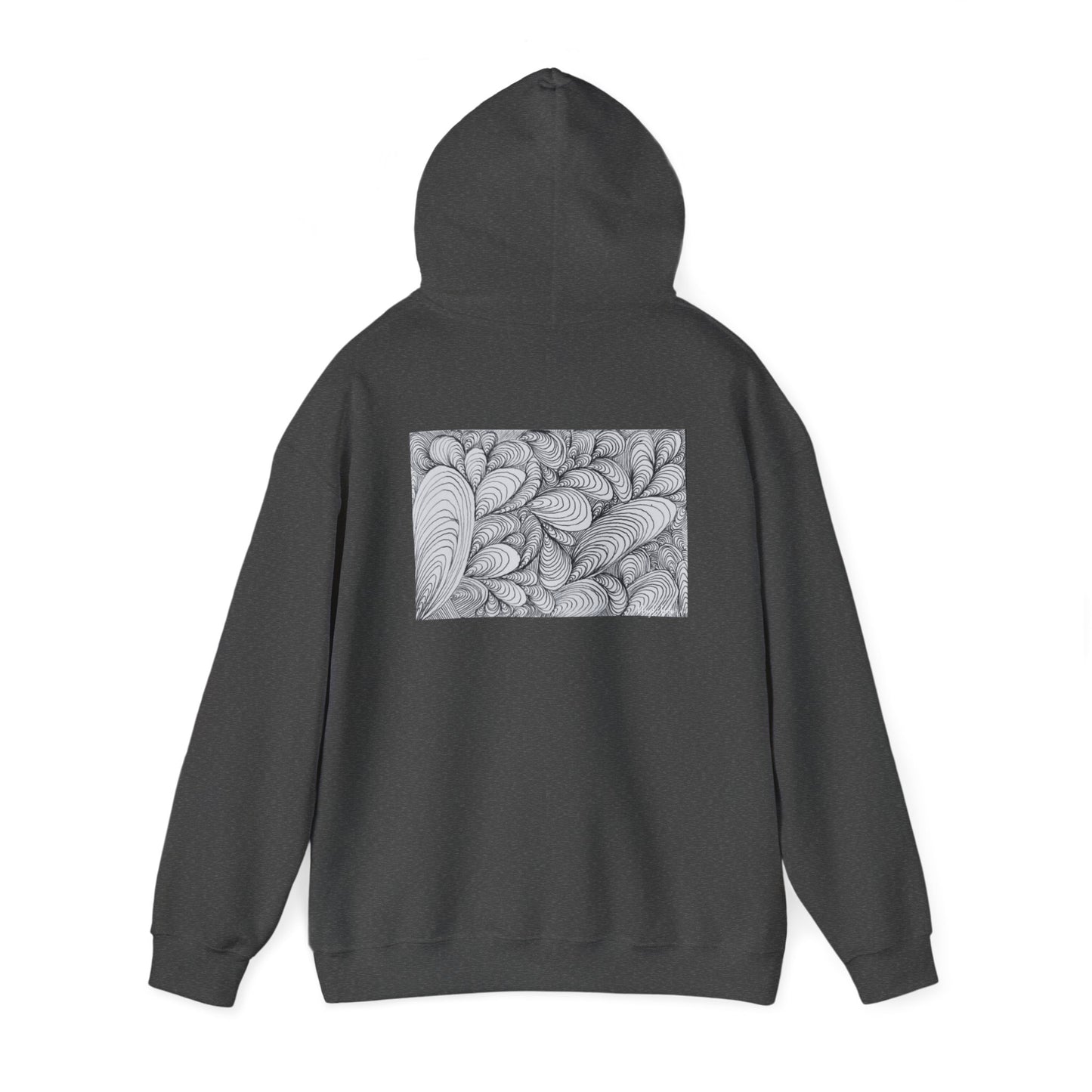 Unisex Heavy Blend™ Original Rough Art Doodle Midsize Print Hooded Sweatshirt