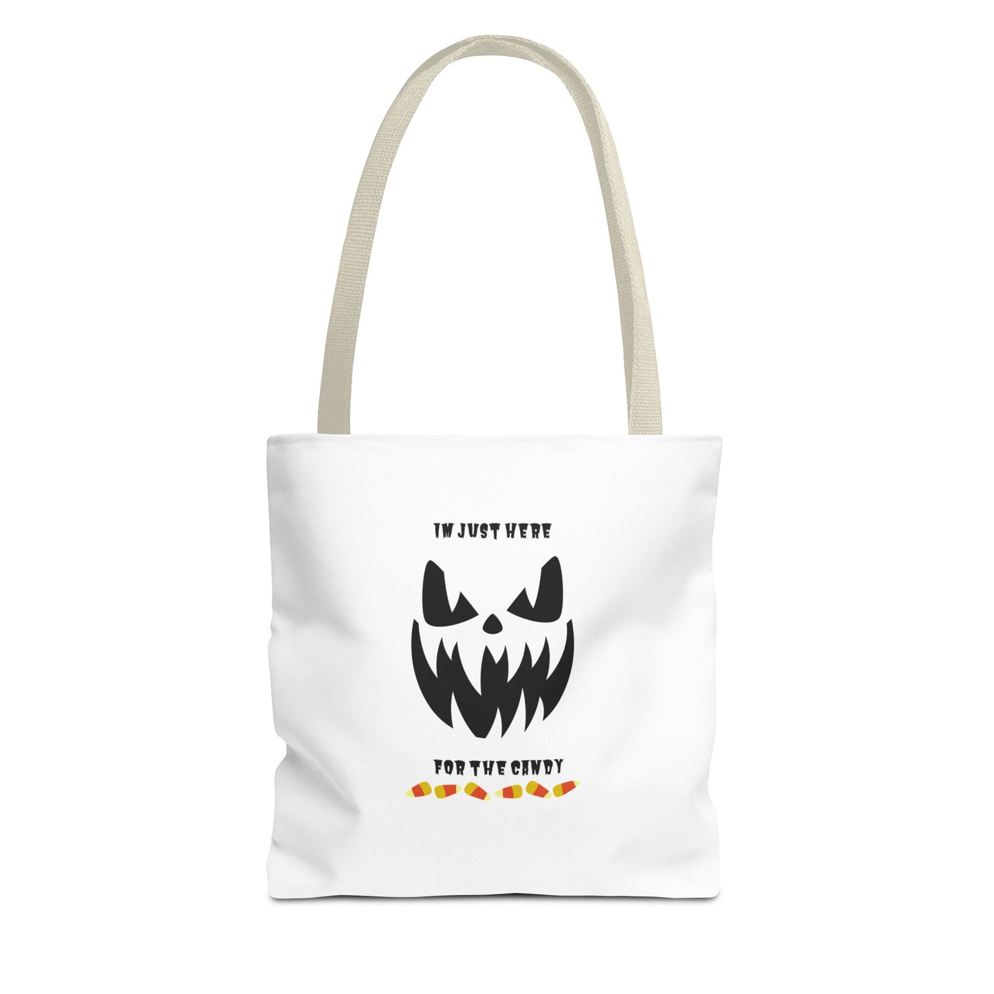 Halloween Candy Corn Scary Face Tote Spooky Season Trick or Treating Candy Bag Reusable Lunch Tote