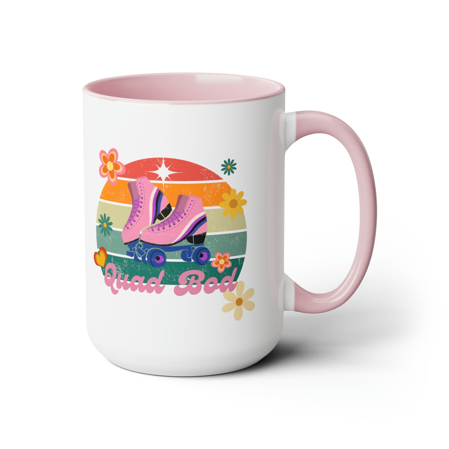 15oz Retro Vibes Vintage Roller Skate Coffee Mug Gift Idea For Skaters Roller Rink Mug Cool Skater Mug Quad Bod Skate Gear Roller Skating Coffee Mug