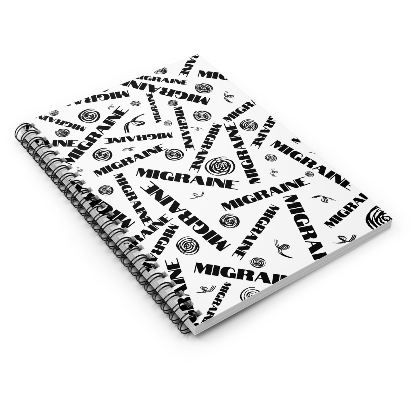 Spiral 118 Page Migraine Day Word Scramble Notebook - White