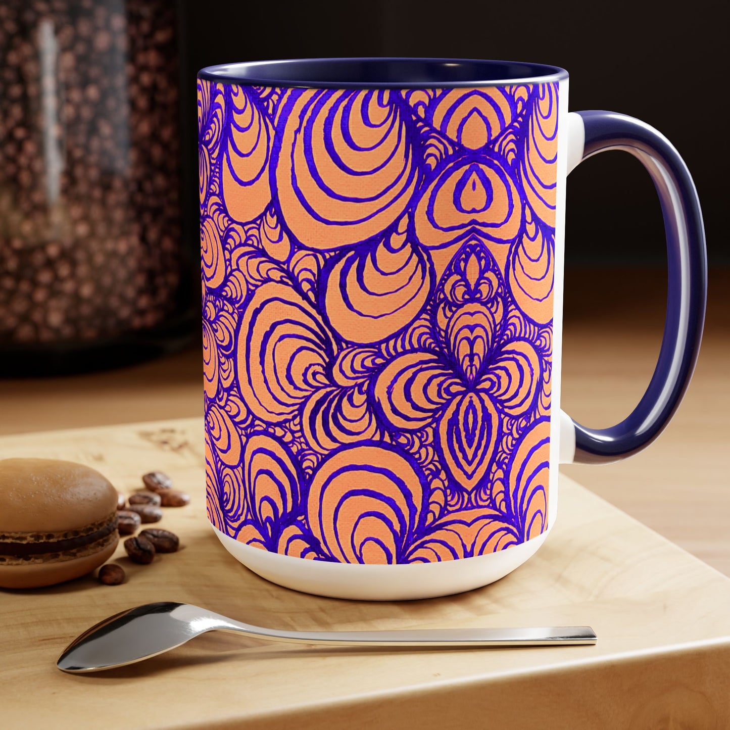 15oz Original Line Art Coffee Mug - Puzzle Panels 1 Color Pop Run