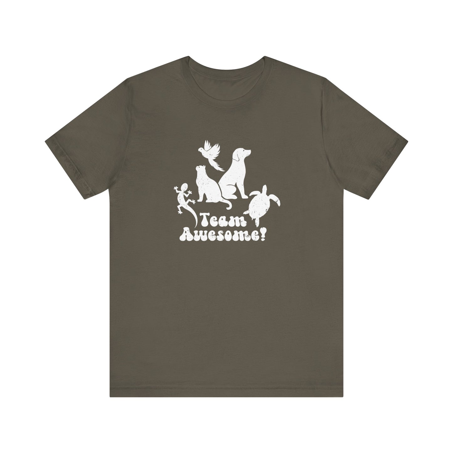 Unisex Animal Lover Lizard Cat Bird Dog Turtle Team Awesome T-Shirt