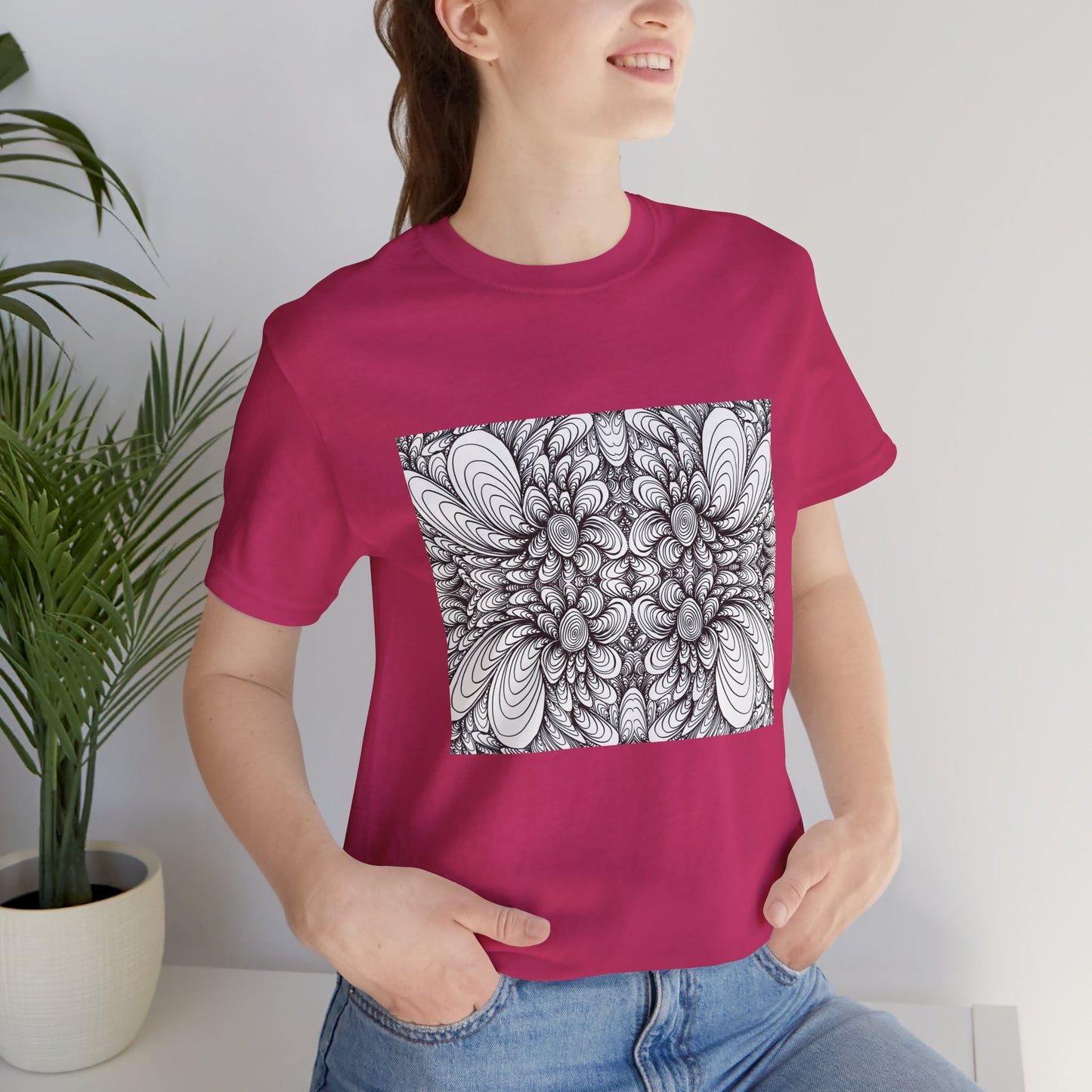 Unisex Original Line Art T-Shirt -Blooms