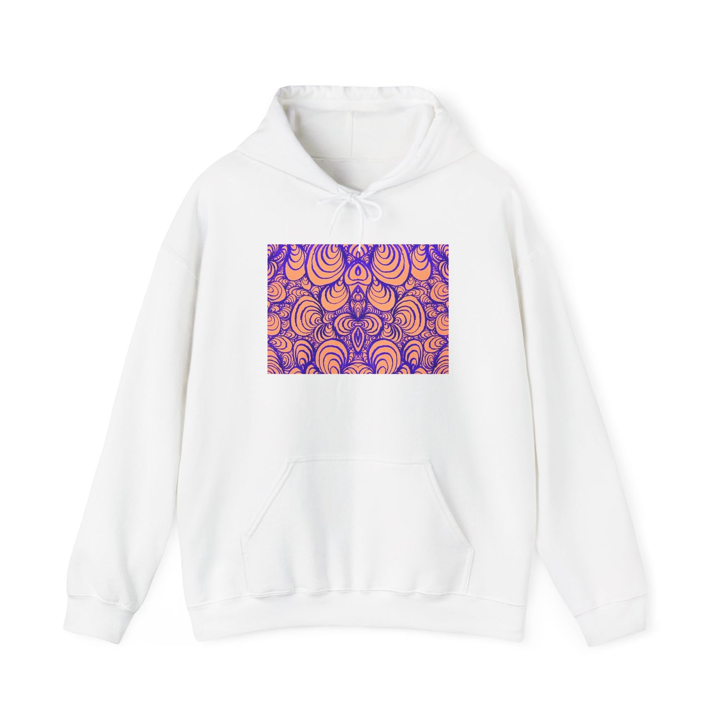 Unisex Heavy Blend™ Original Minimalist Line Art Hooded Sweatshirt - Puzzle Panels 1 Color Pop Run