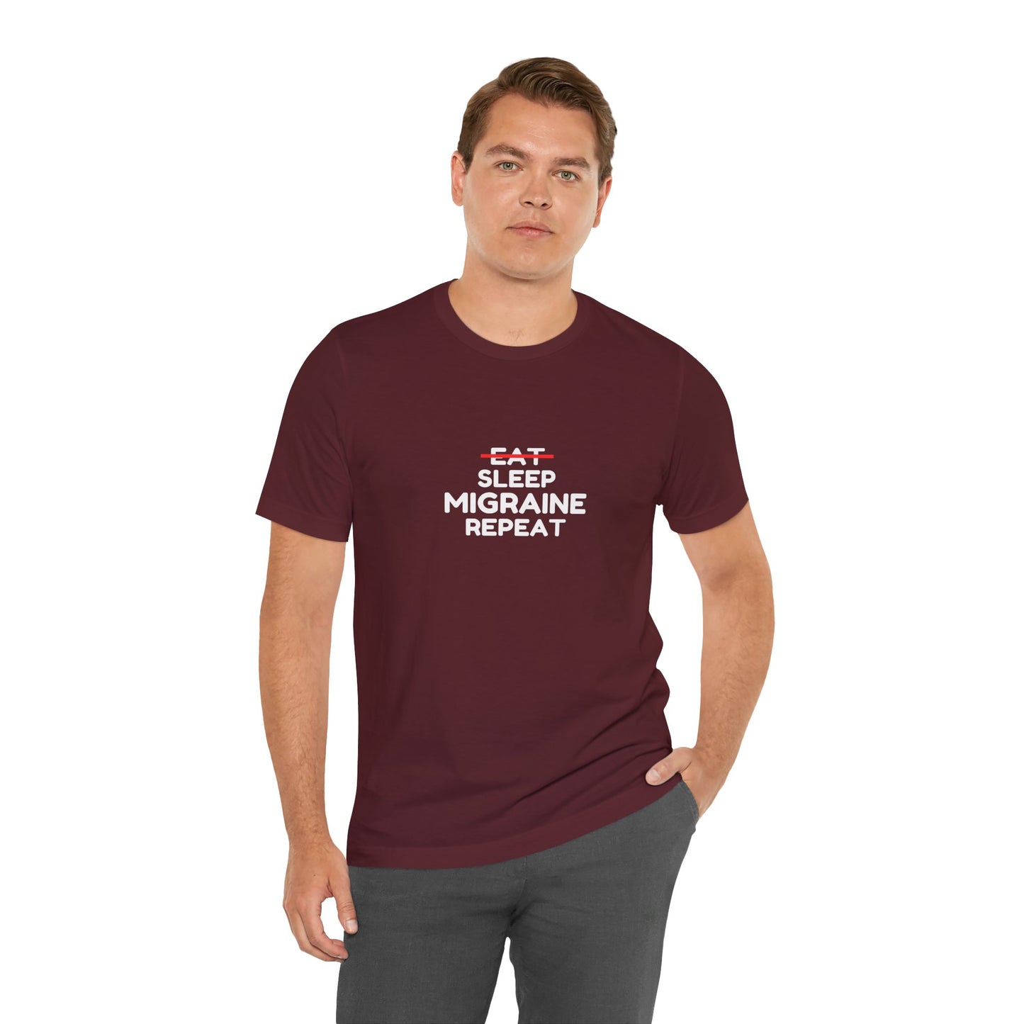 Unisex Migraine Day Invisible Illness Warrior Eat Sleep Migraine Repeat Tshirt