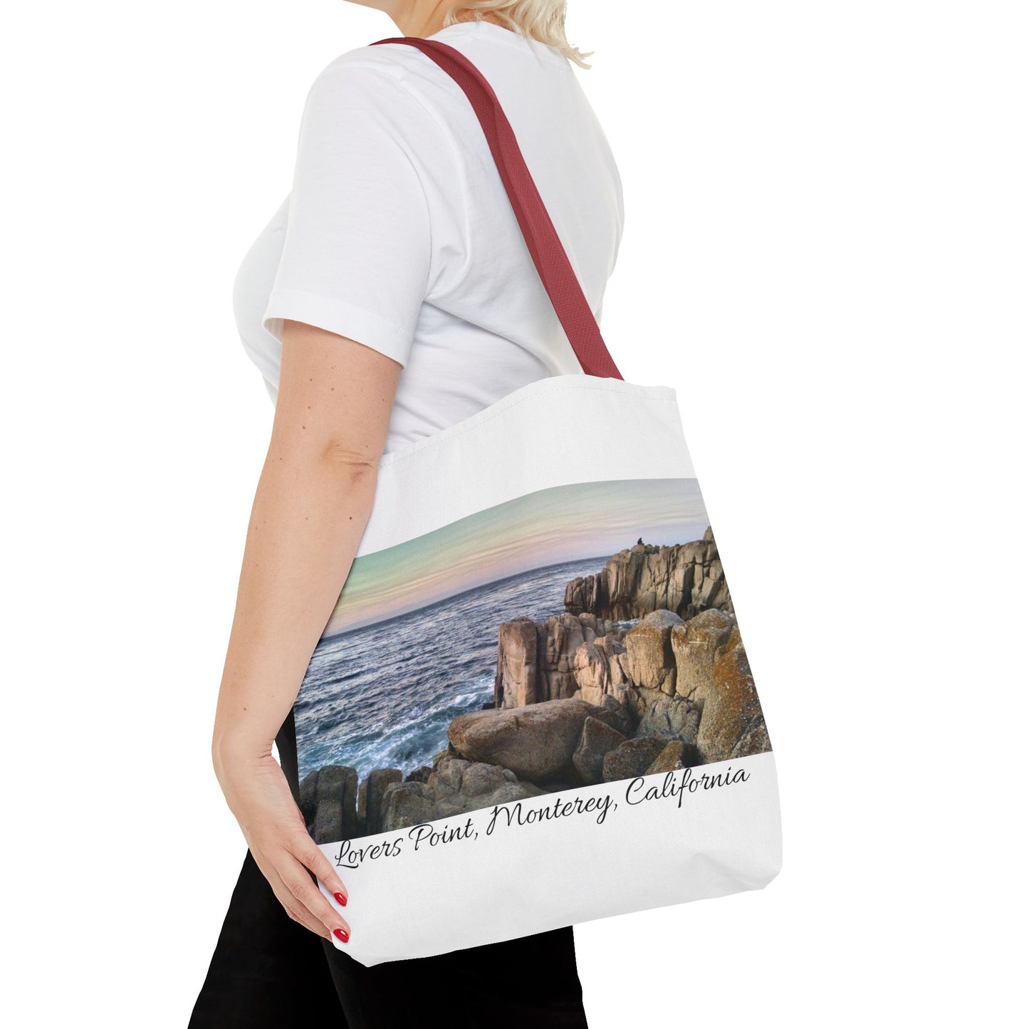 Unisex Travel Tote Bag Monterey California Scenic View Lovers Point Bay Area Keepsake Tote Bag Ocean View Nature Inspired Travel Gift Idea