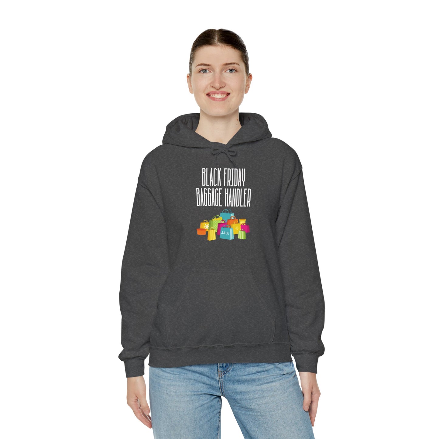 Unisex Heavy Blend™ Black Friday Christmas Sales Baggage Handler Shopping Sales Hooded Sweatshirt