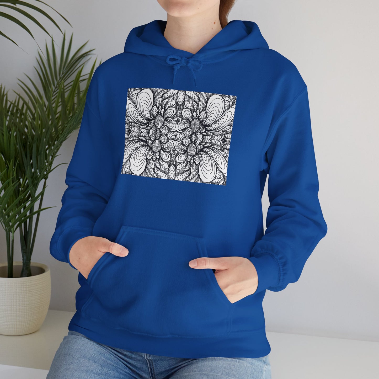Unisex Heavy Blend™ Original Minimalist Healing Line Art Hooded Sweatshirt - Blooms