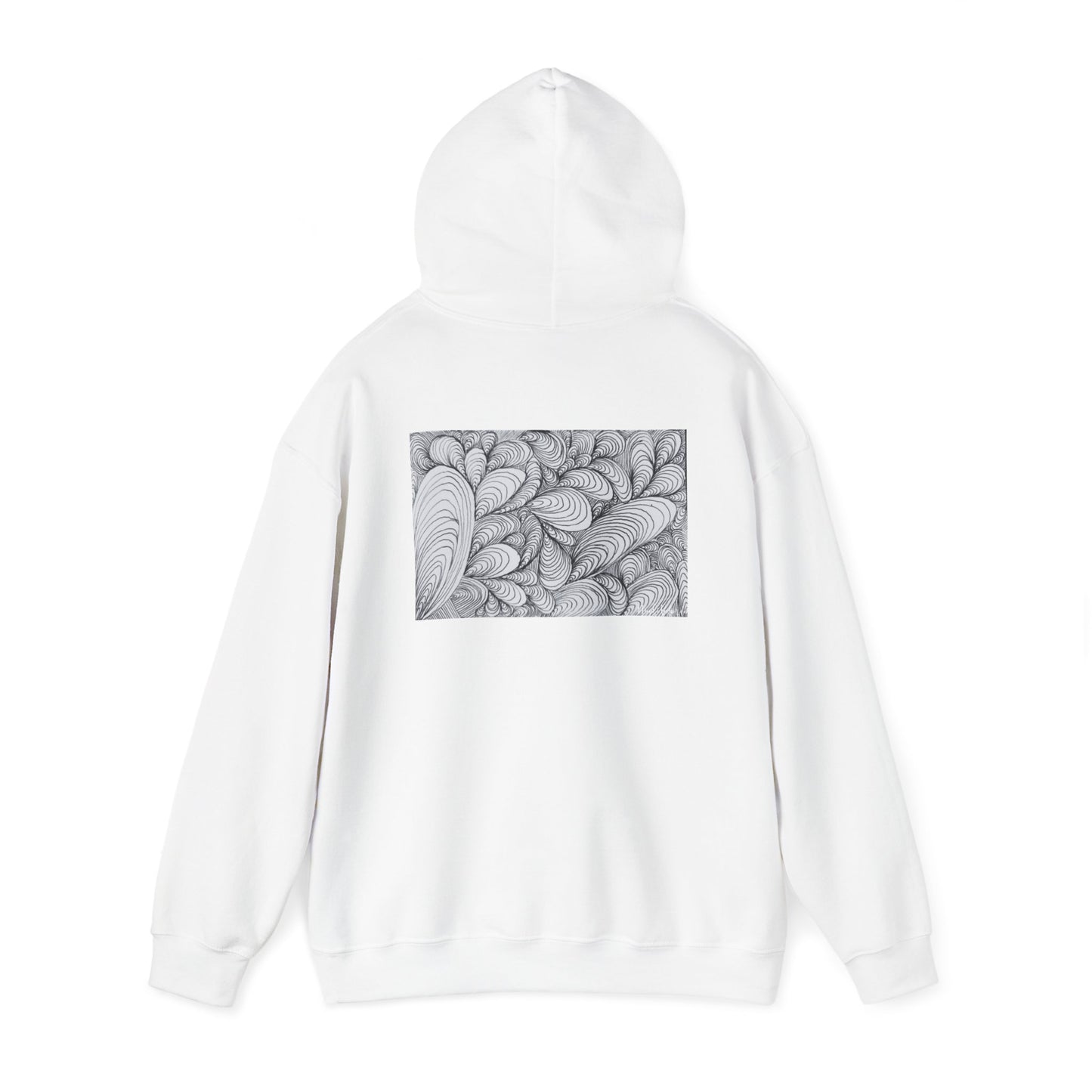 Unisex Heavy Blend™ Original Rough Art Doodle Midsize Print Hooded Sweatshirt