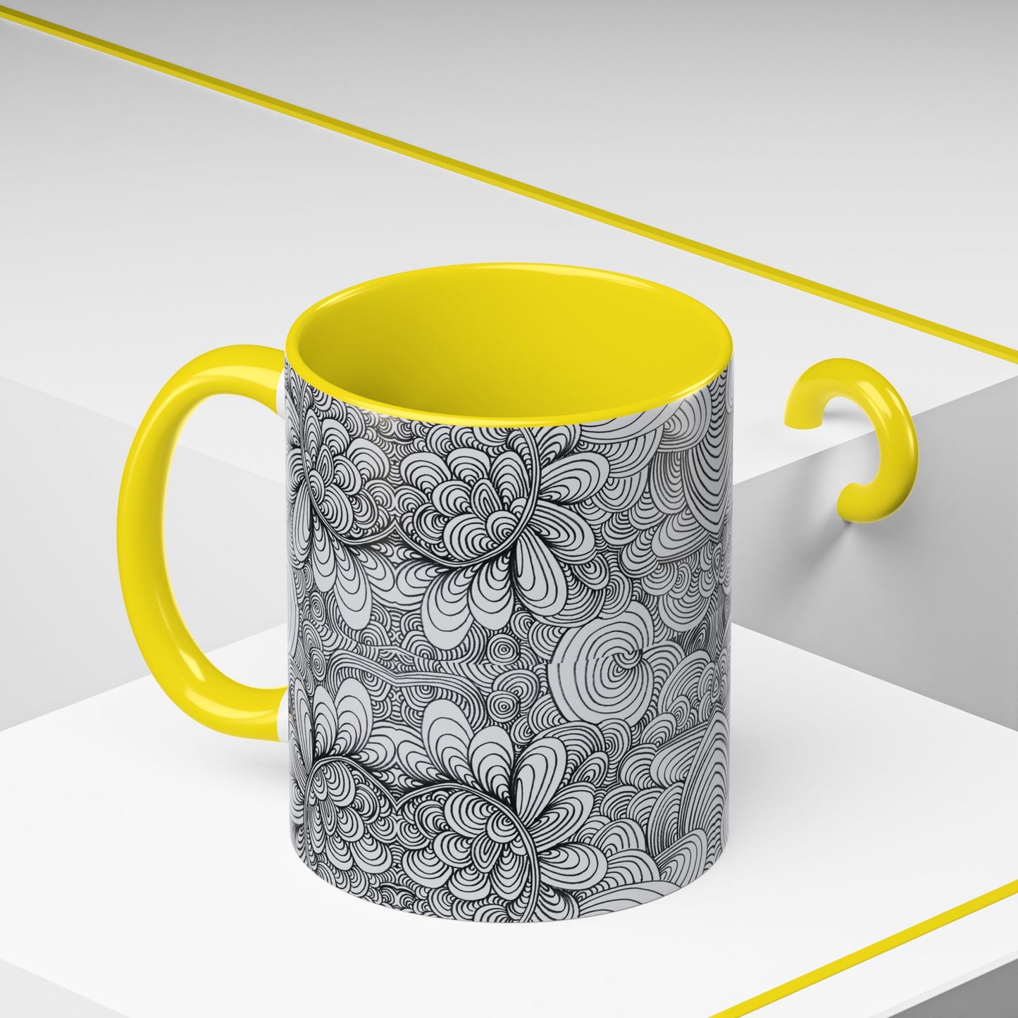 11oz/15oz Original Line Art Coffee Mug - Apricots Noir Mirage