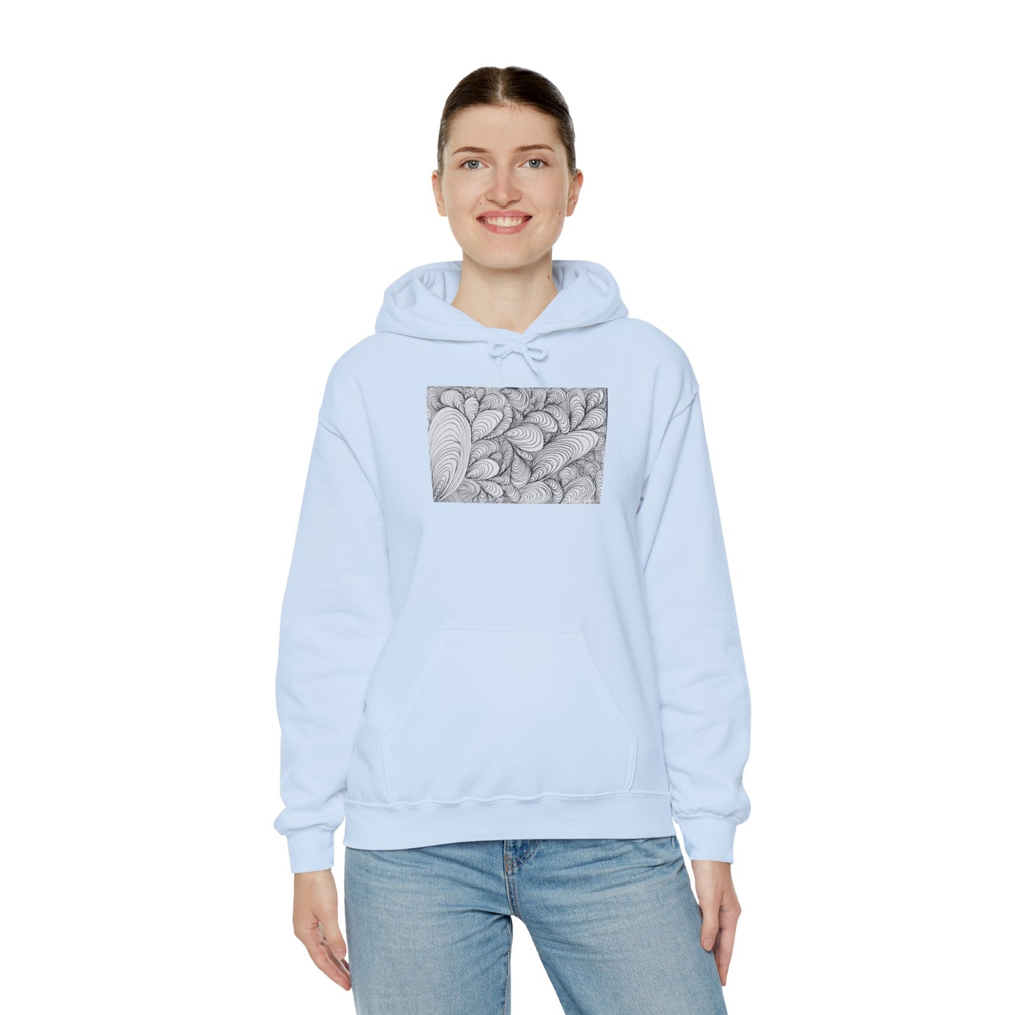 Unisex Heavy Blend™ Original Rough Artwork Midsize Print Hooded Sweatshirt