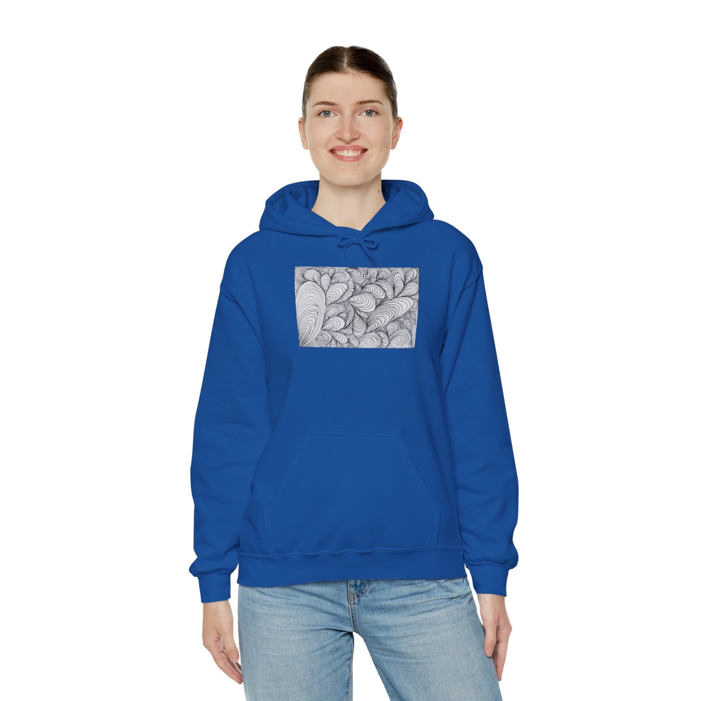 Unisex Heavy Blend™ Original Rough Artwork Midsize Print Hooded Sweatshirt