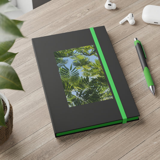 Color contrast notebook - original photography - silk canopy on top - band closure