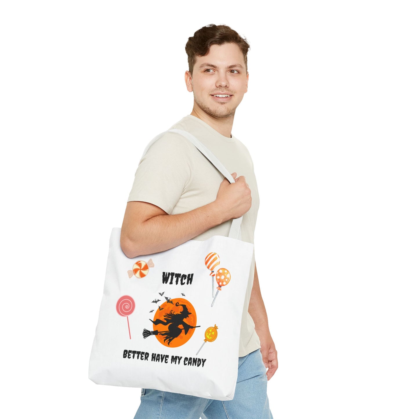 Halloween Tote Bag Spooky Season Trick or Treating Candy Bag Fall Themed Reusable Lunch Tote