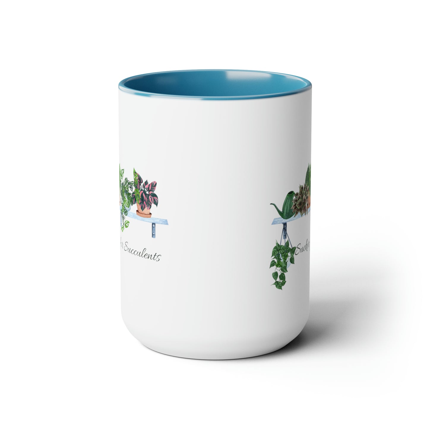 15oz Garden Themed Coffee Mug Sucker for Succulents